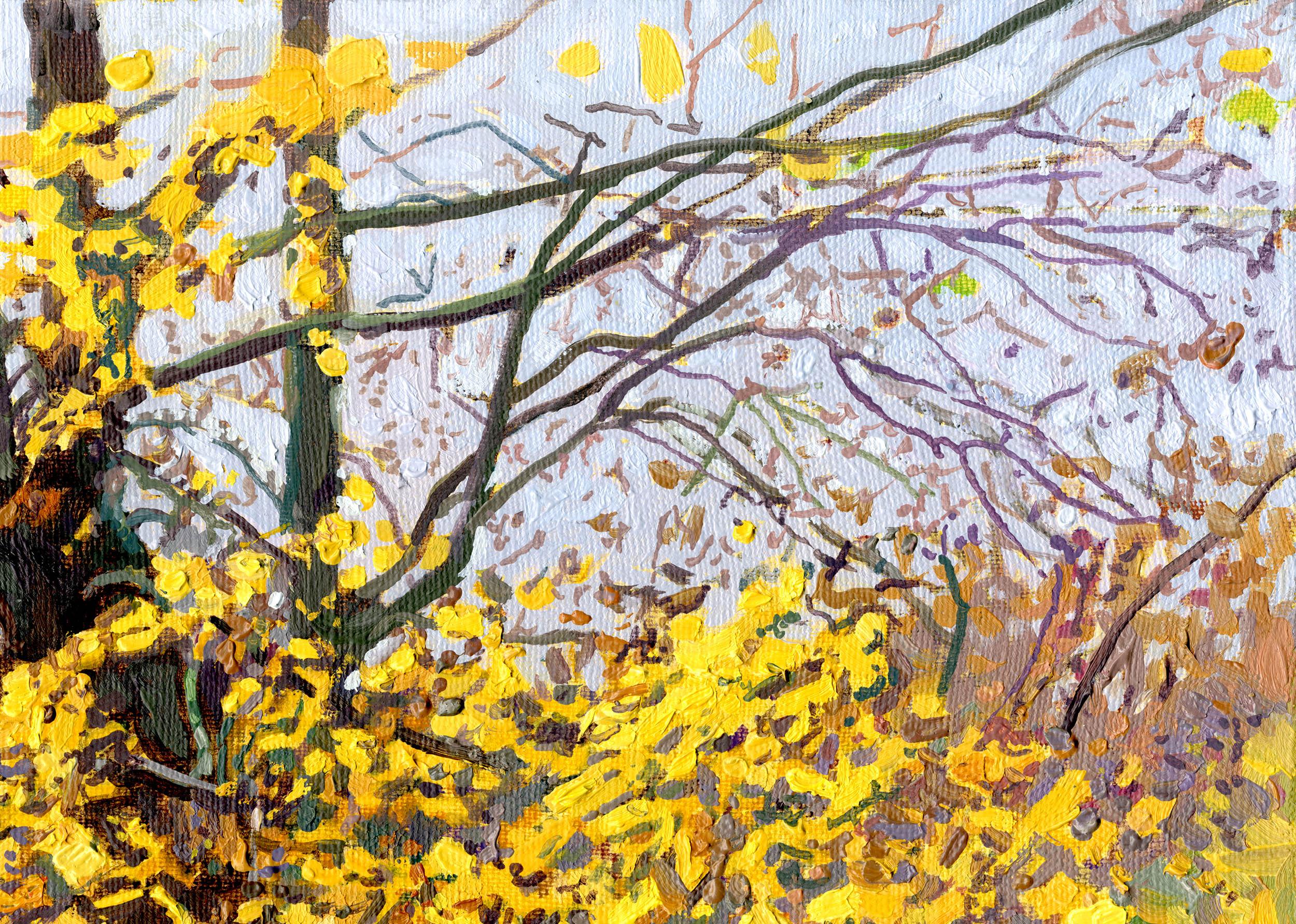 Maple. The last leaves (Impressionismus), Painting, von Simon Kozhin