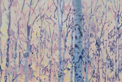 March morning. Birch trees. Pereslavl-Zalessky, Impressionist painting, Framed