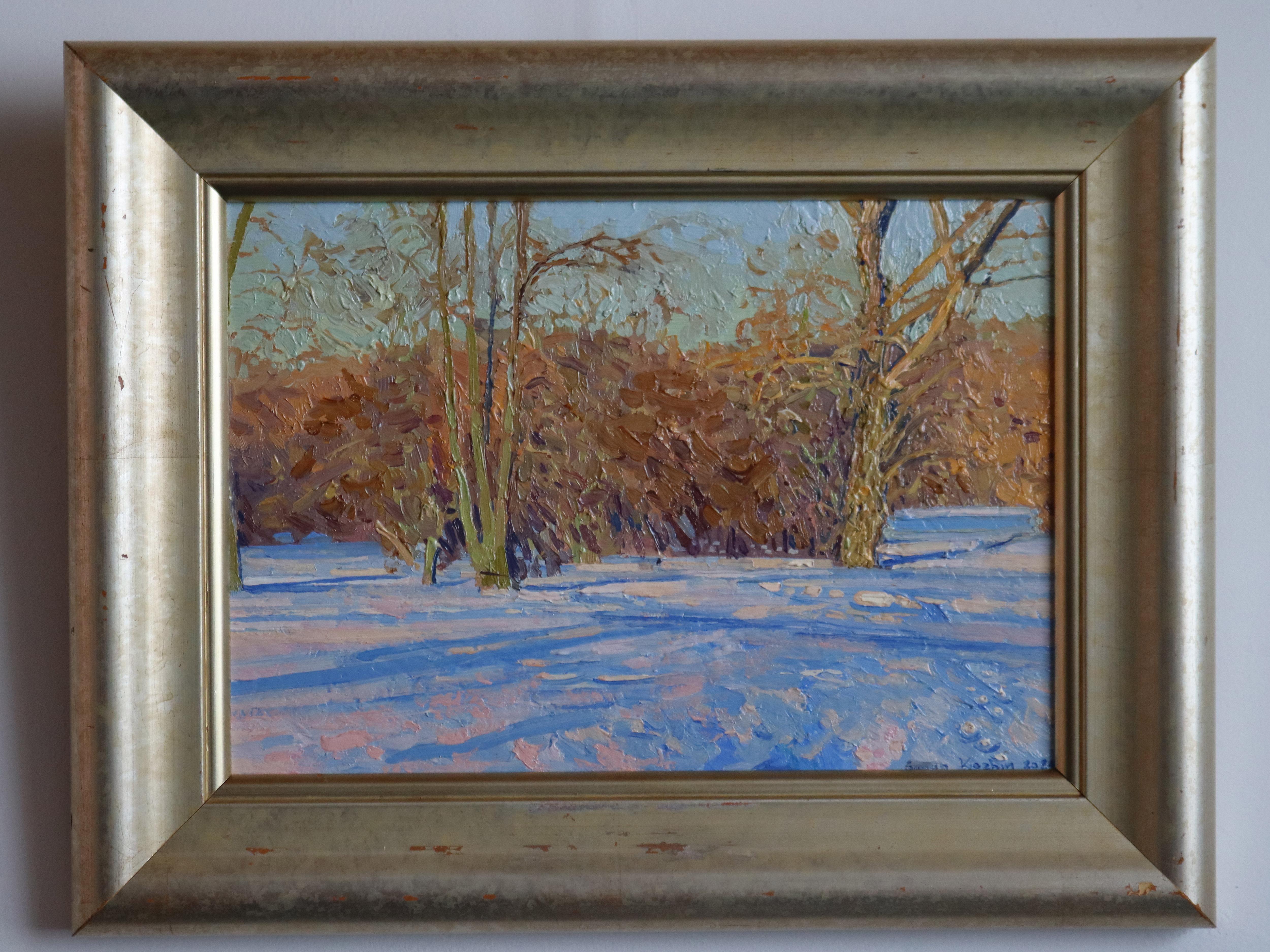 En marzo. Puesta de sol. Parque Tsaritsino - Painting Impresionista de Simon Kozhin
