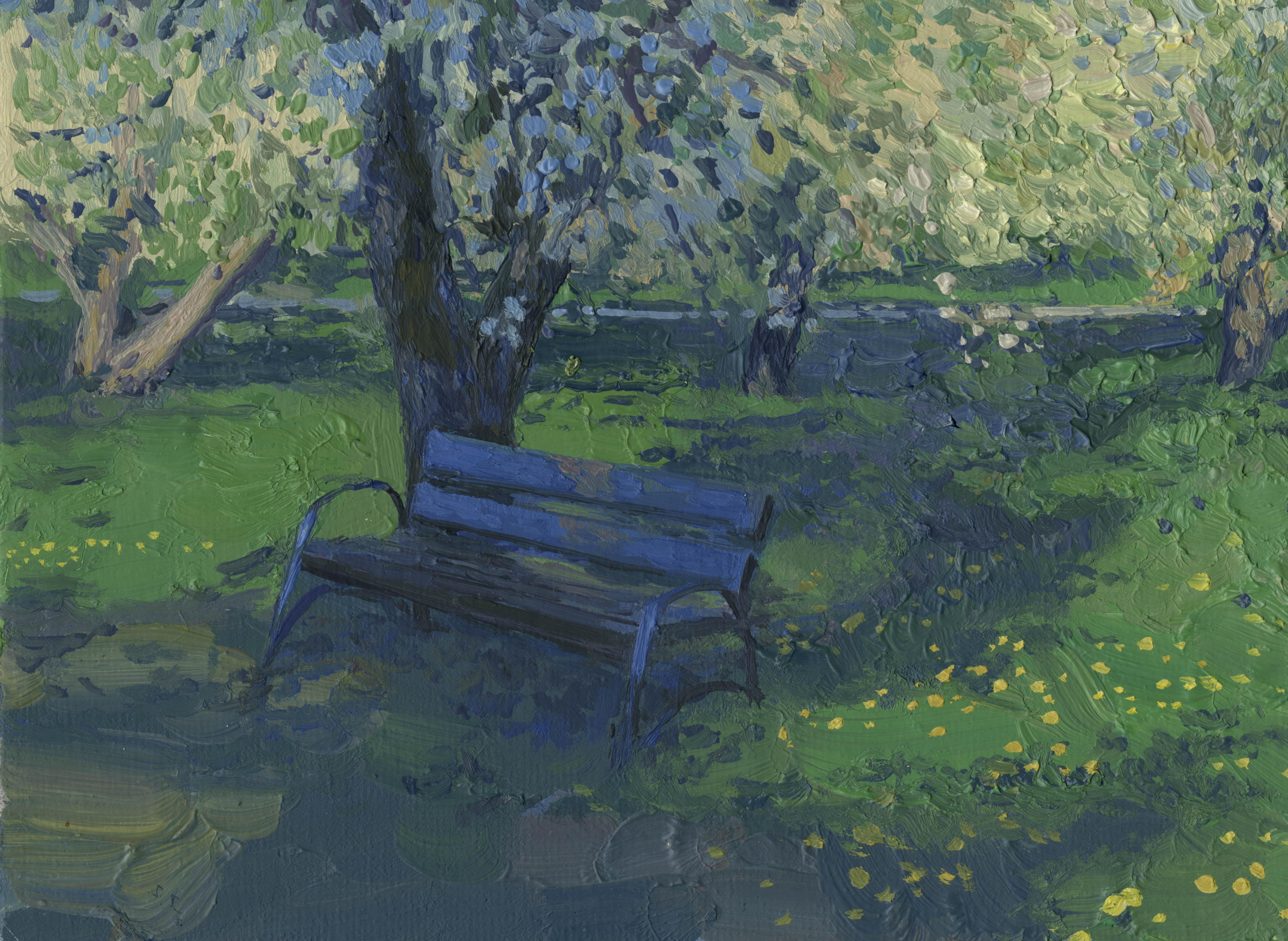 May. Expectation - Gray Landscape Painting by Simon Kozhin
