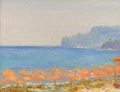 Mediodía. El mar Mediterráneo Pintura impresionista 2002 Óleo sobre tabla 15,5 x 40