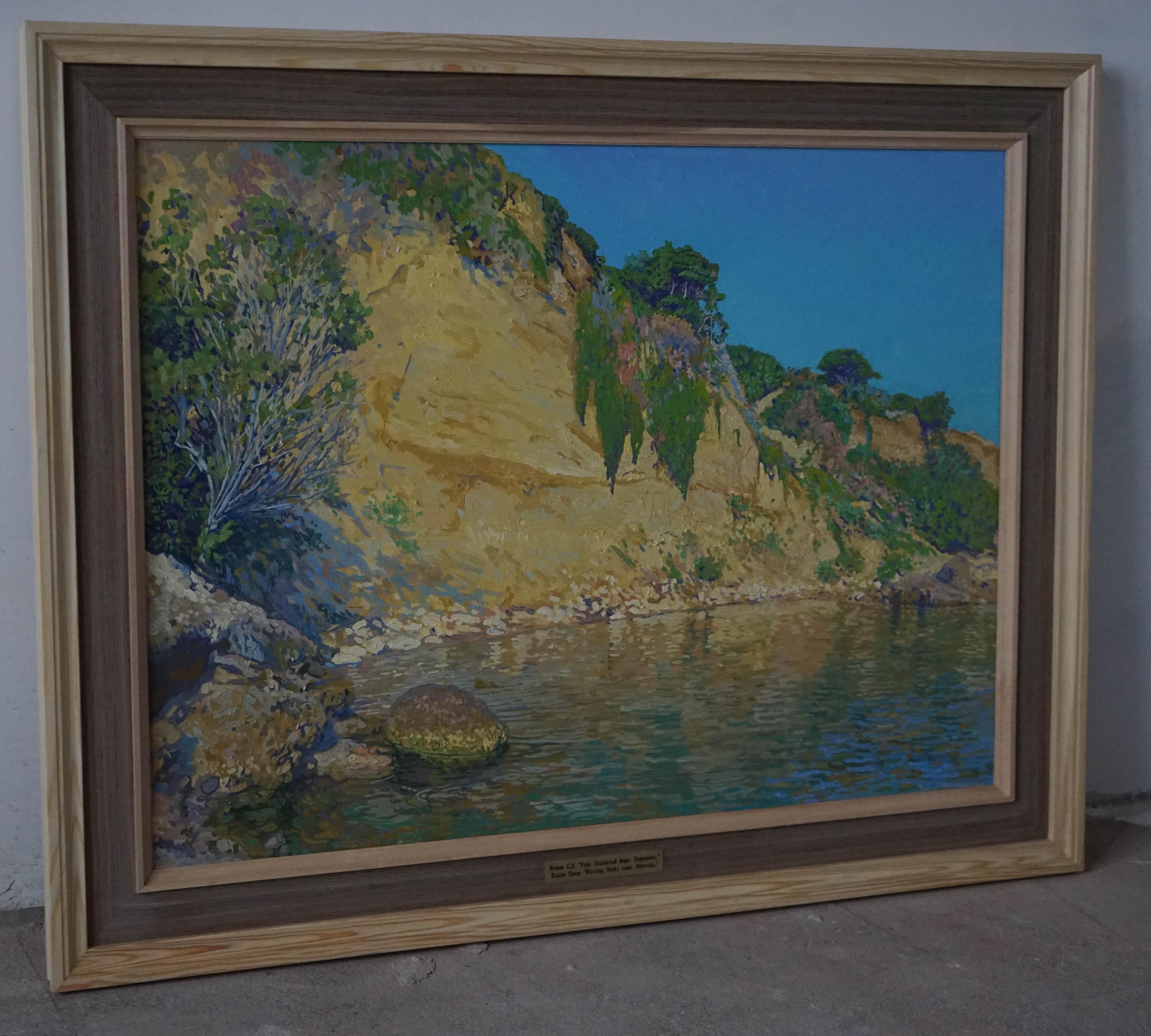 Mattina. Costa rocciosa - Landscape Painting Grigio di Simon Kozhin