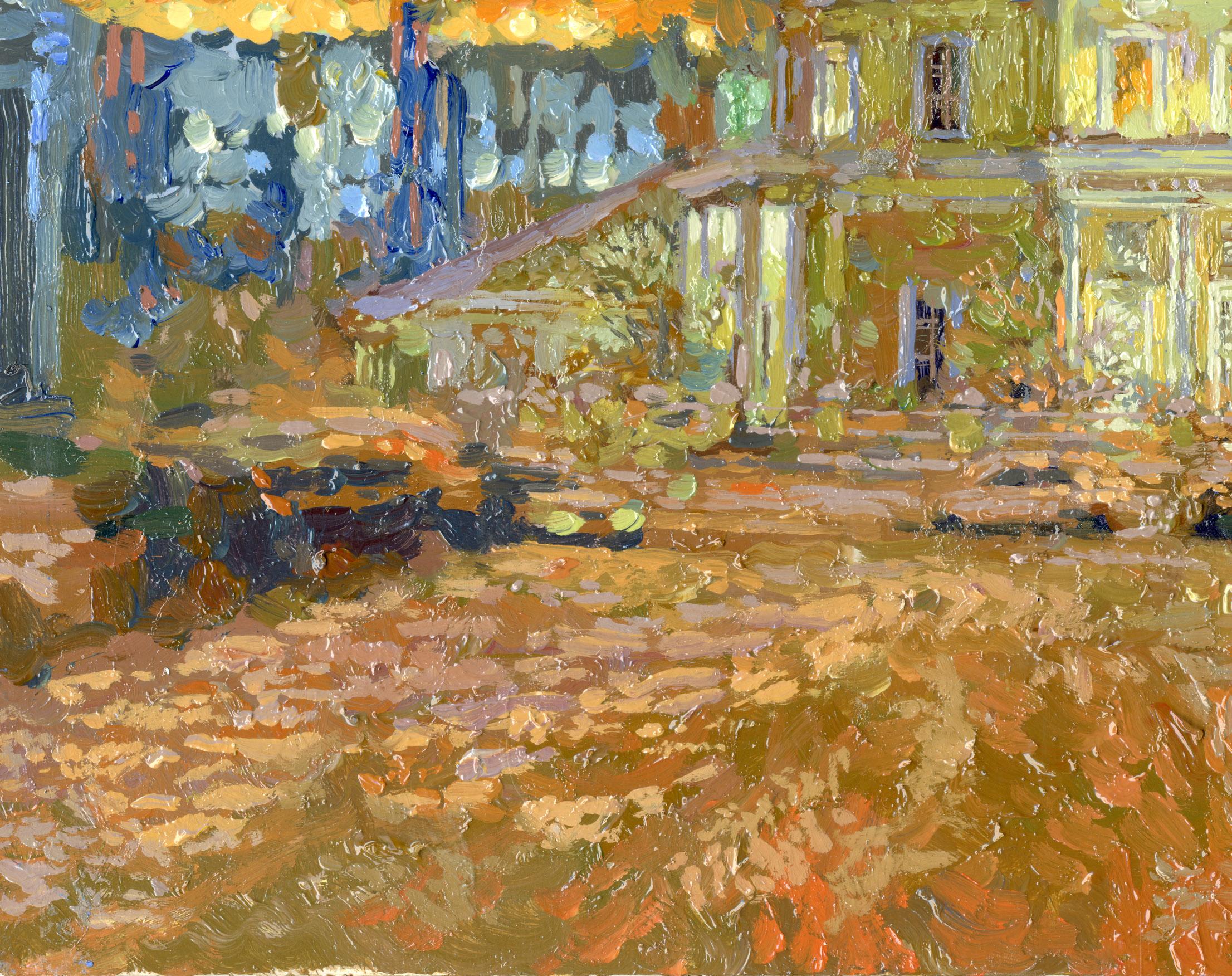 Moskau bei Nacht. Church's of Metropolitan Philip of Moscow, im philiströsen Sloboda (Impressionismus), Painting, von Simon Kozhin
