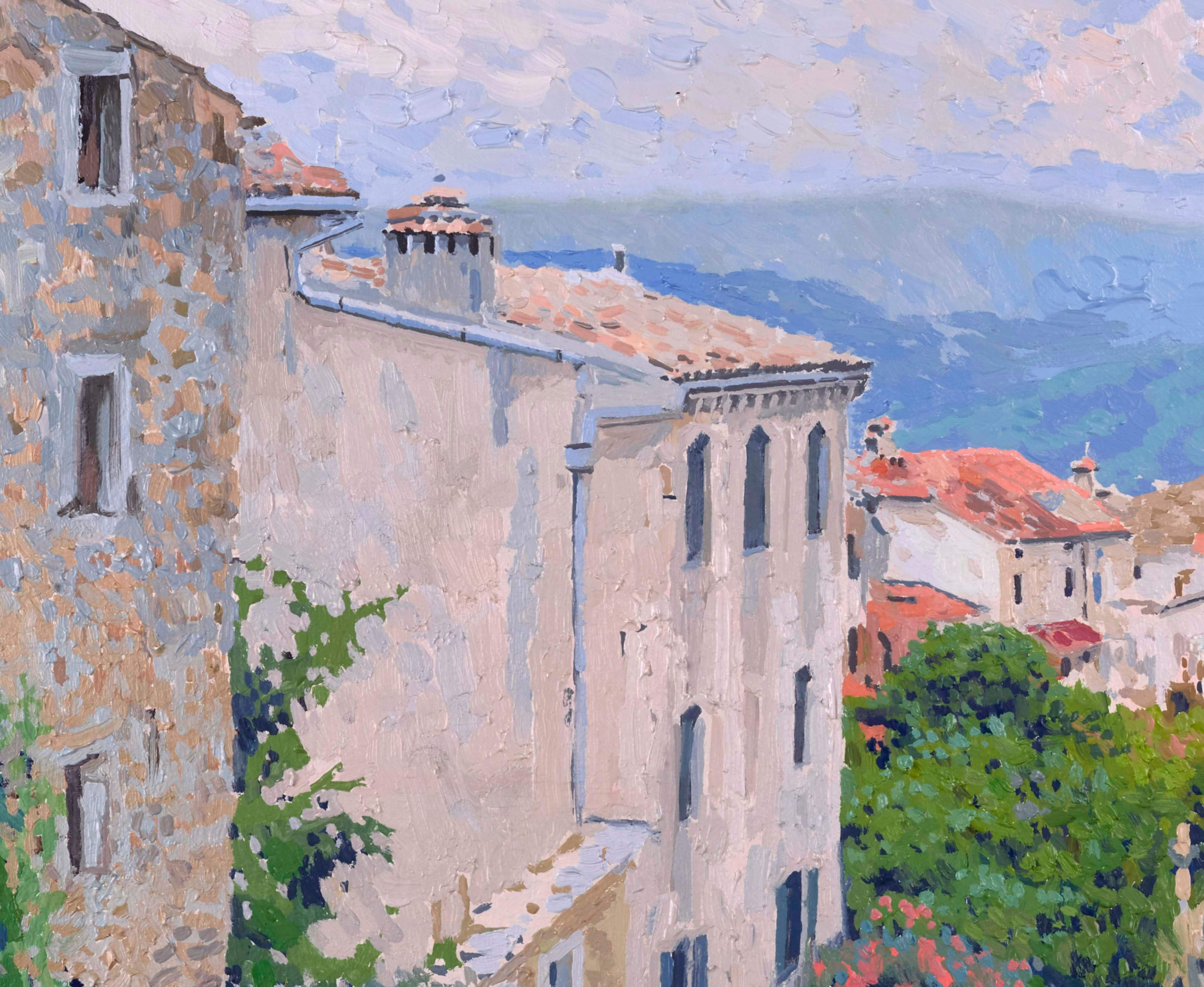 Motovun. Istra. Croatia - Gray Landscape Painting by Simon Kozhin