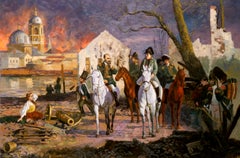 Napoleon Bonaparte was in burning Moscow. 1812