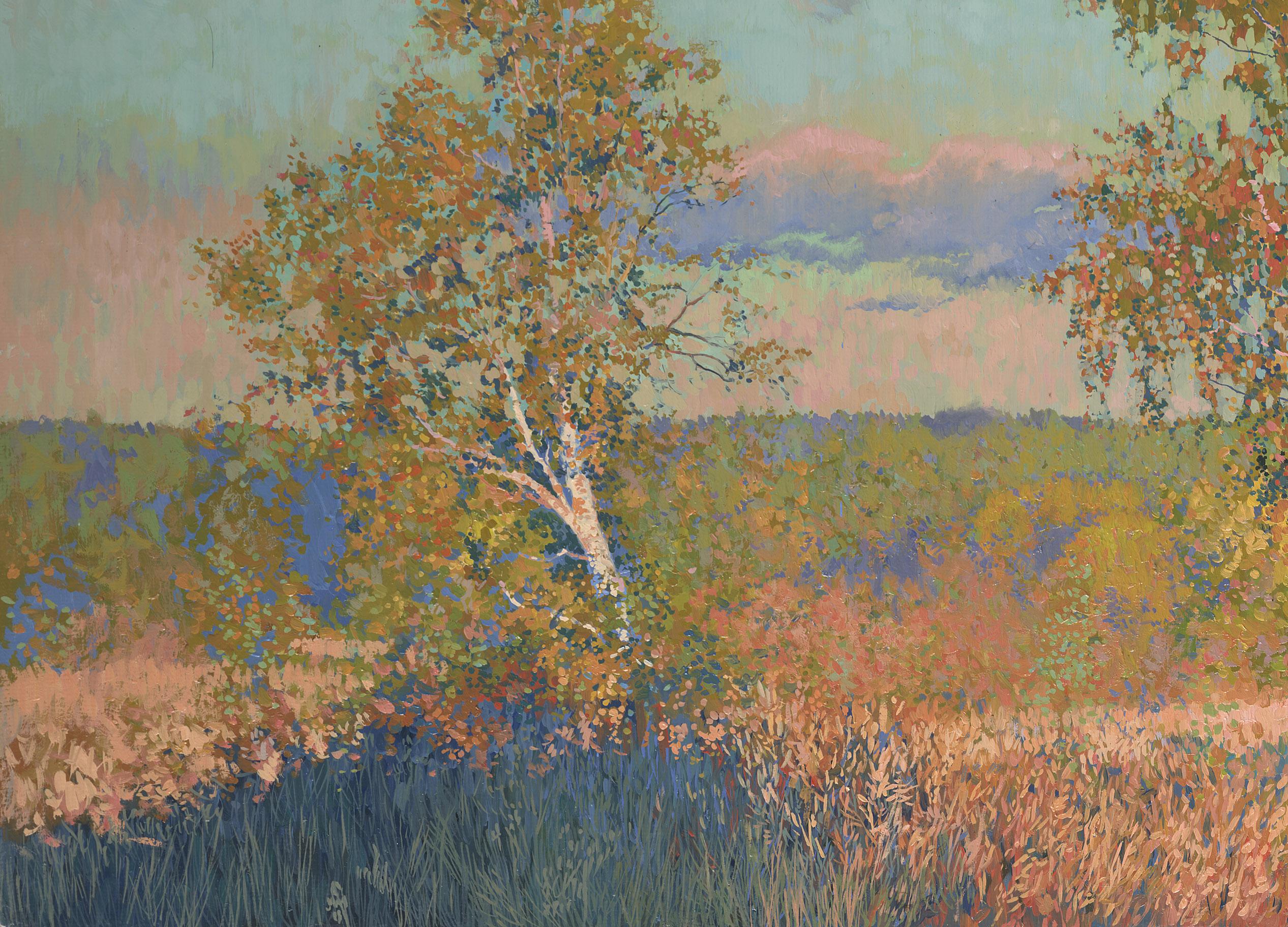 Near the Ilyinka village - Impressionist Painting by Simon Kozhin