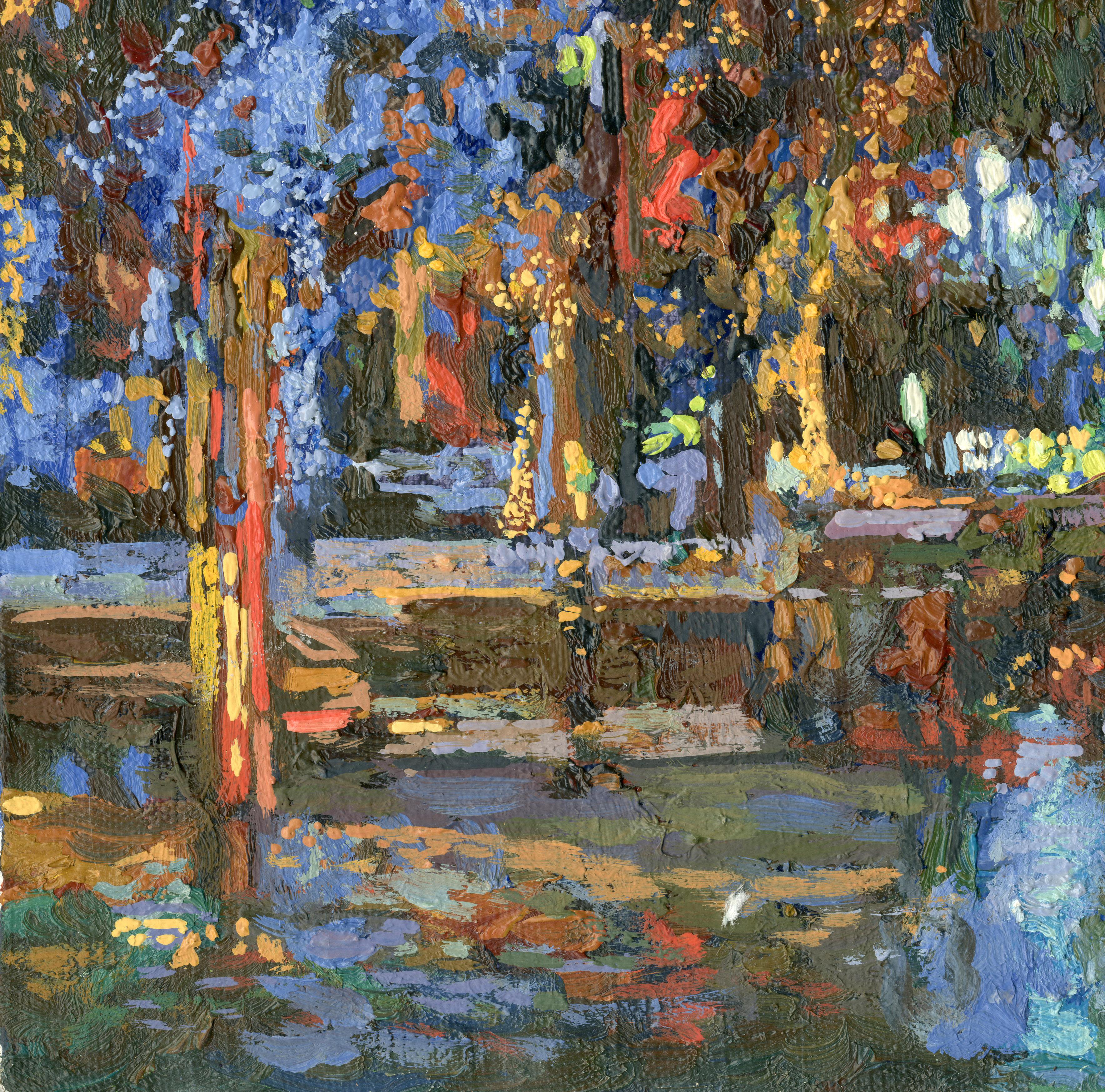 Neujahr. Puschkin-Platz (Impressionismus), Painting, von Simon Kozhin