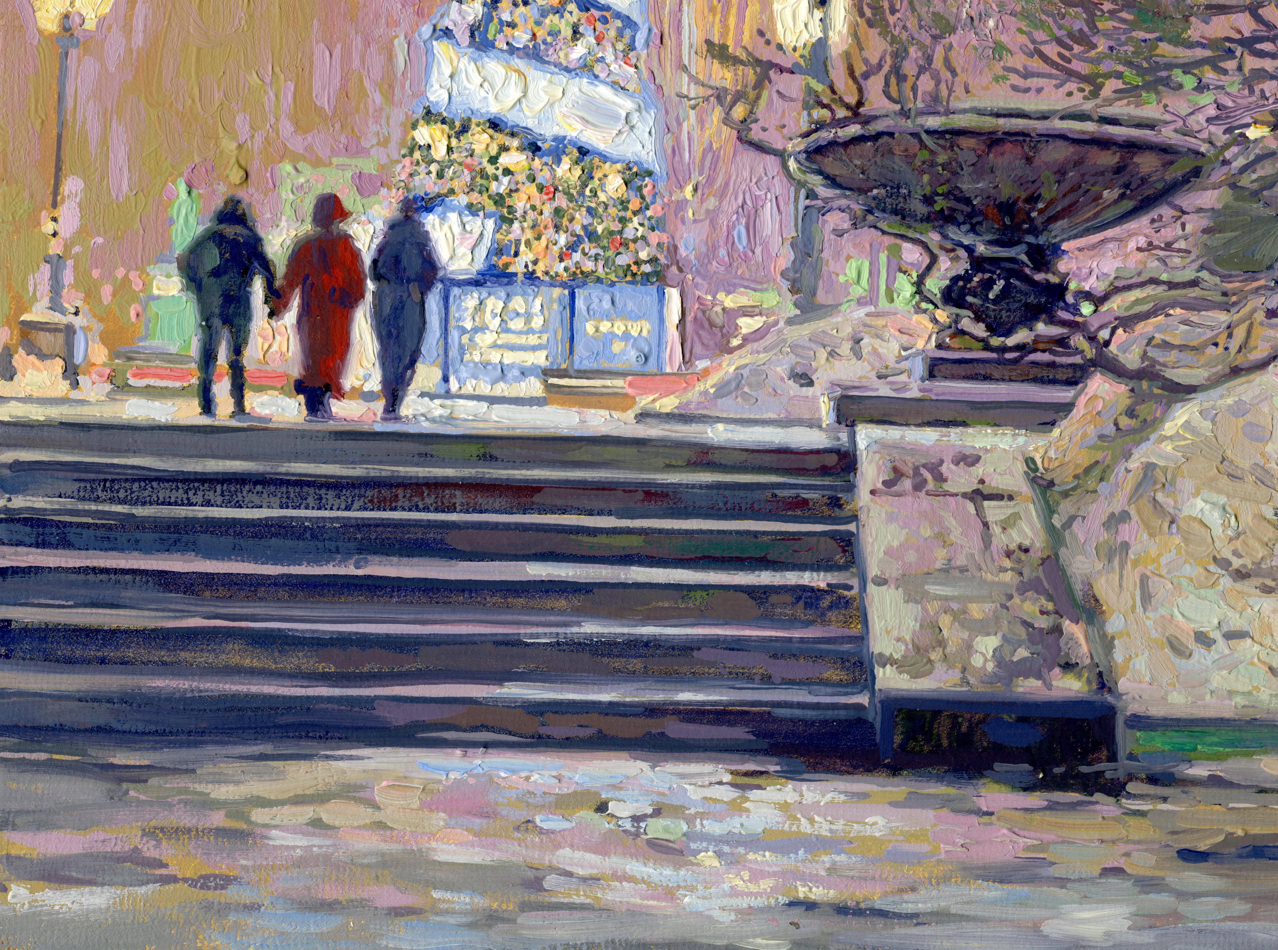 Albero di Capodanno sul viale Tverskoy - Painting Impressionismo di Simon Kozhin