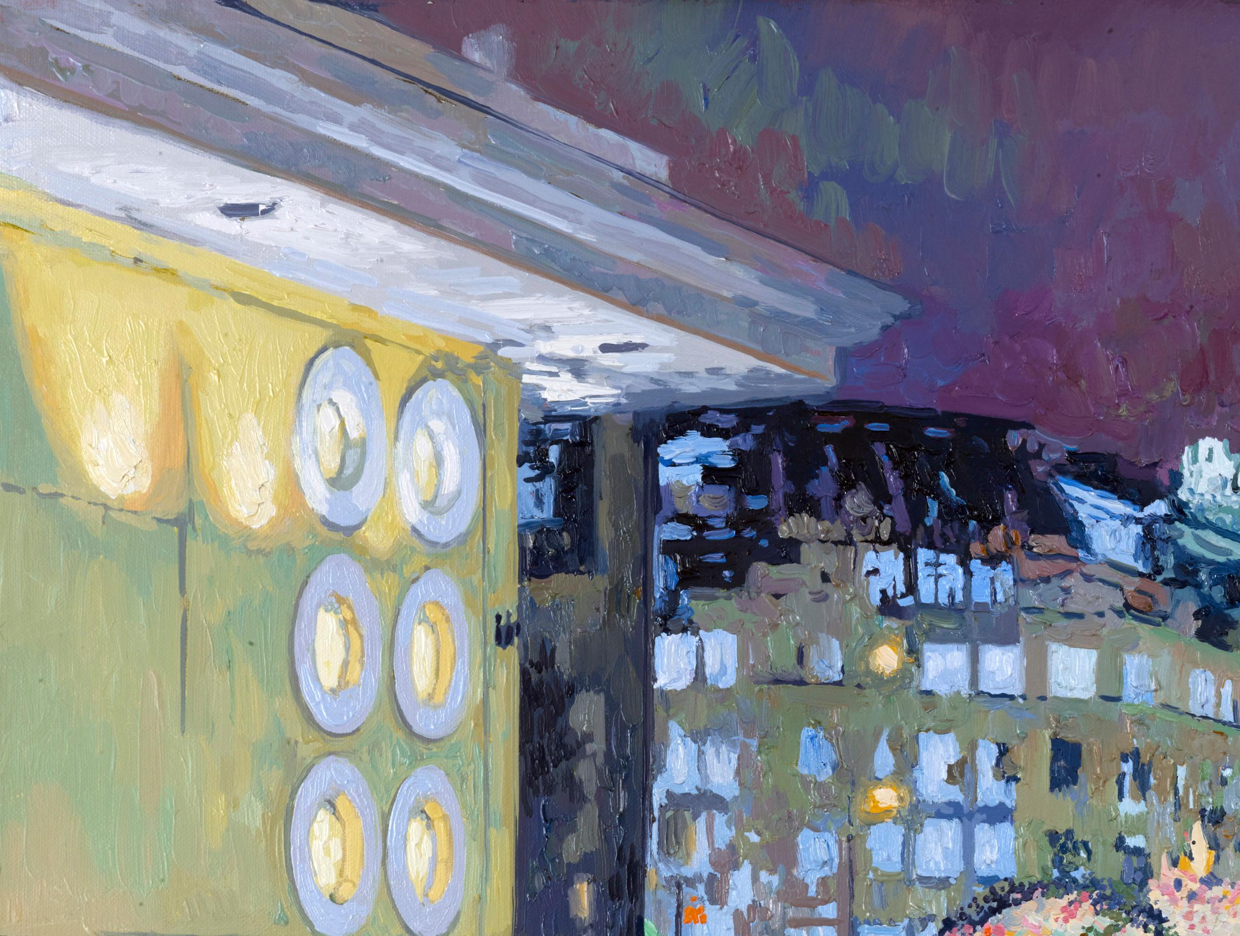 New Year. Turgenevskaya square - Painting by Simon Kozhin