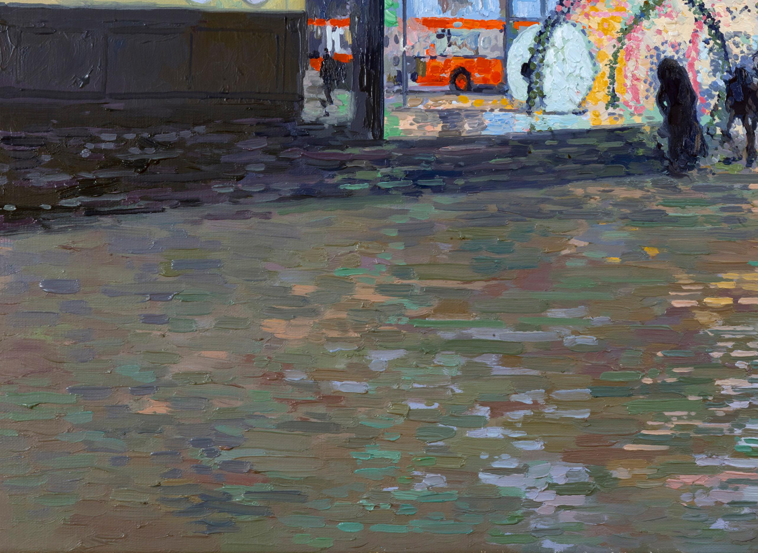 New Year. Turgenevskaya square - Impressionist Painting by Simon Kozhin