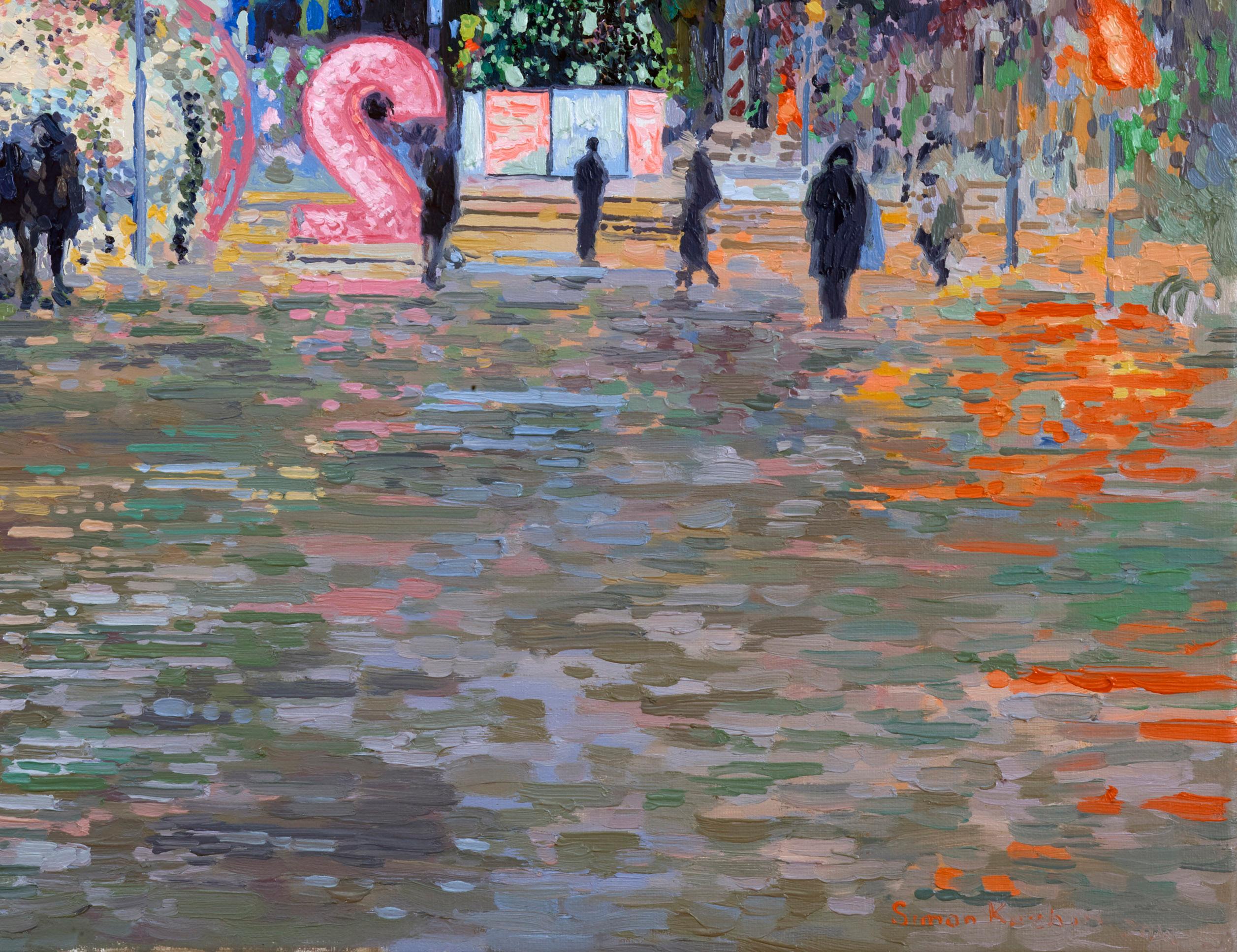 In this piece, I poured my soul into capturing the magical nighttime glow of Turgenevskaya square during the New Year. The shimmering lights and gentle reflections evoke warmth and hope, blending the realism of the scene with the dreamy touch of