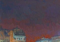 Silvester. Blick auf das Geschäft Detsky Mir, Malerei, 2016, 35x50 cm