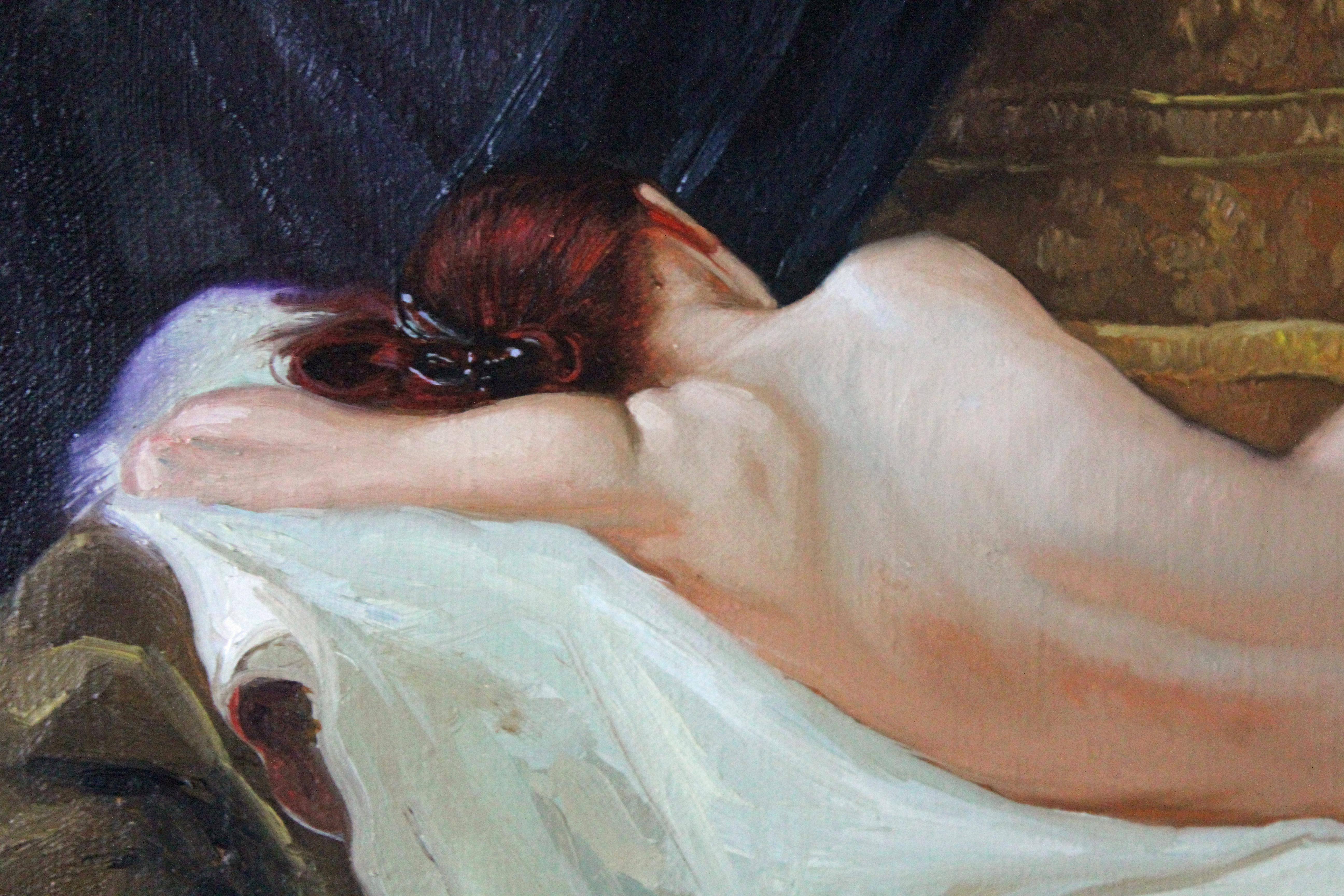 Nude, Original Figurative Realist Woman Oil Painting by Simon Kozhin For Sale 8