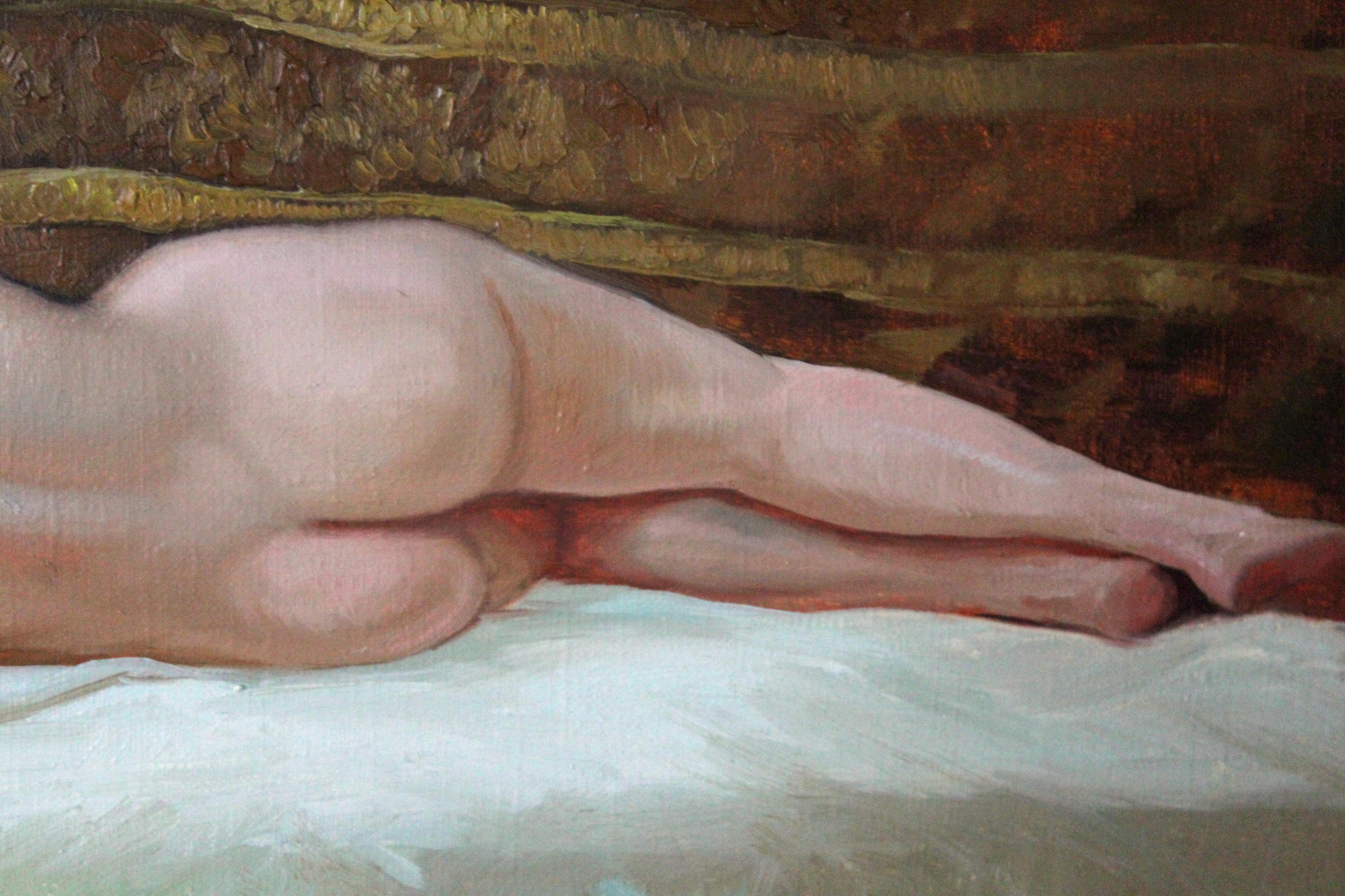 Nude, Original Figurative Realist Woman Oil Painting by Simon Kozhin For Sale 9