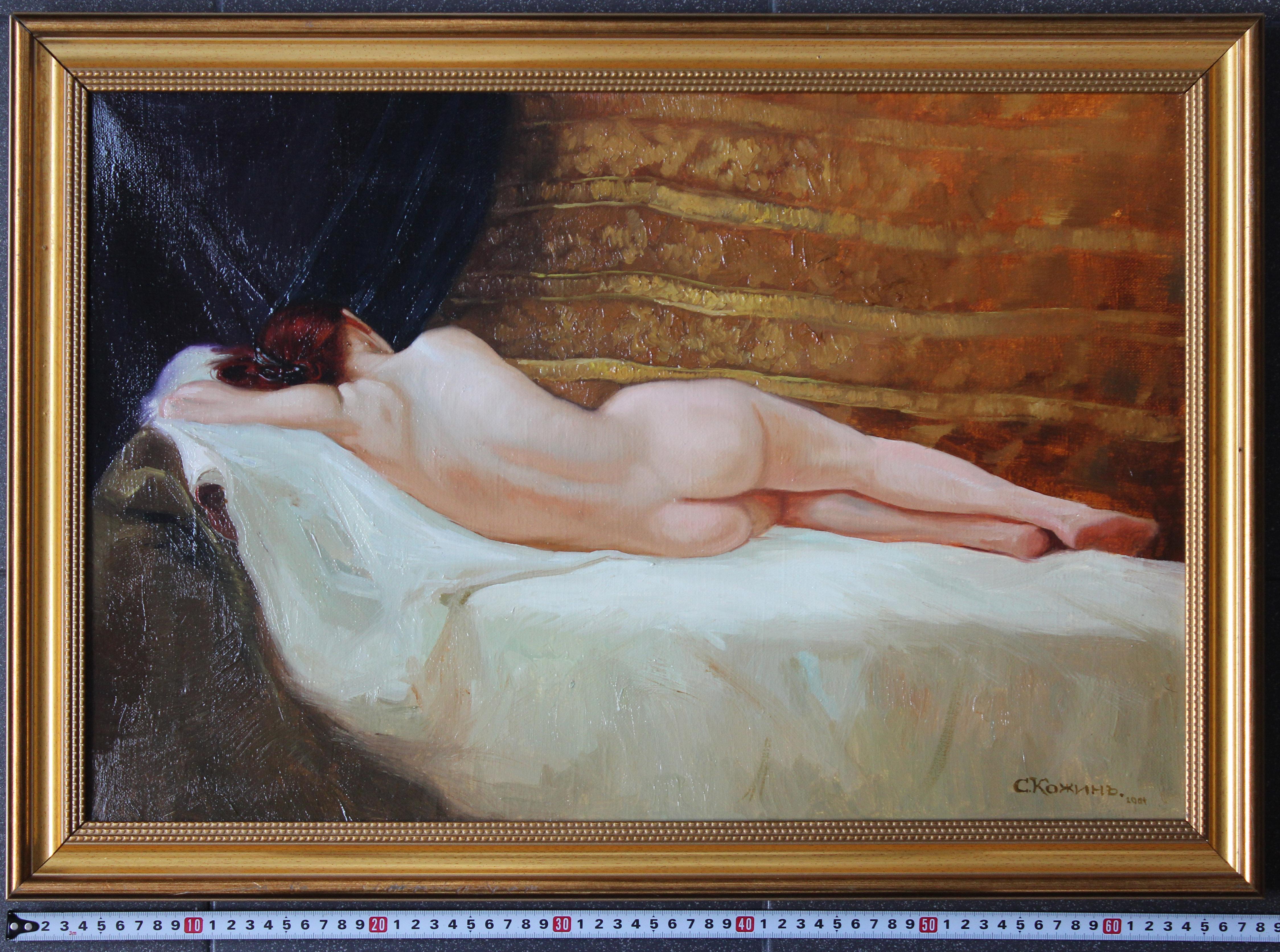 Nude, Original Figurative Realist Woman Oil Painting by Simon Kozhin For Sale 1