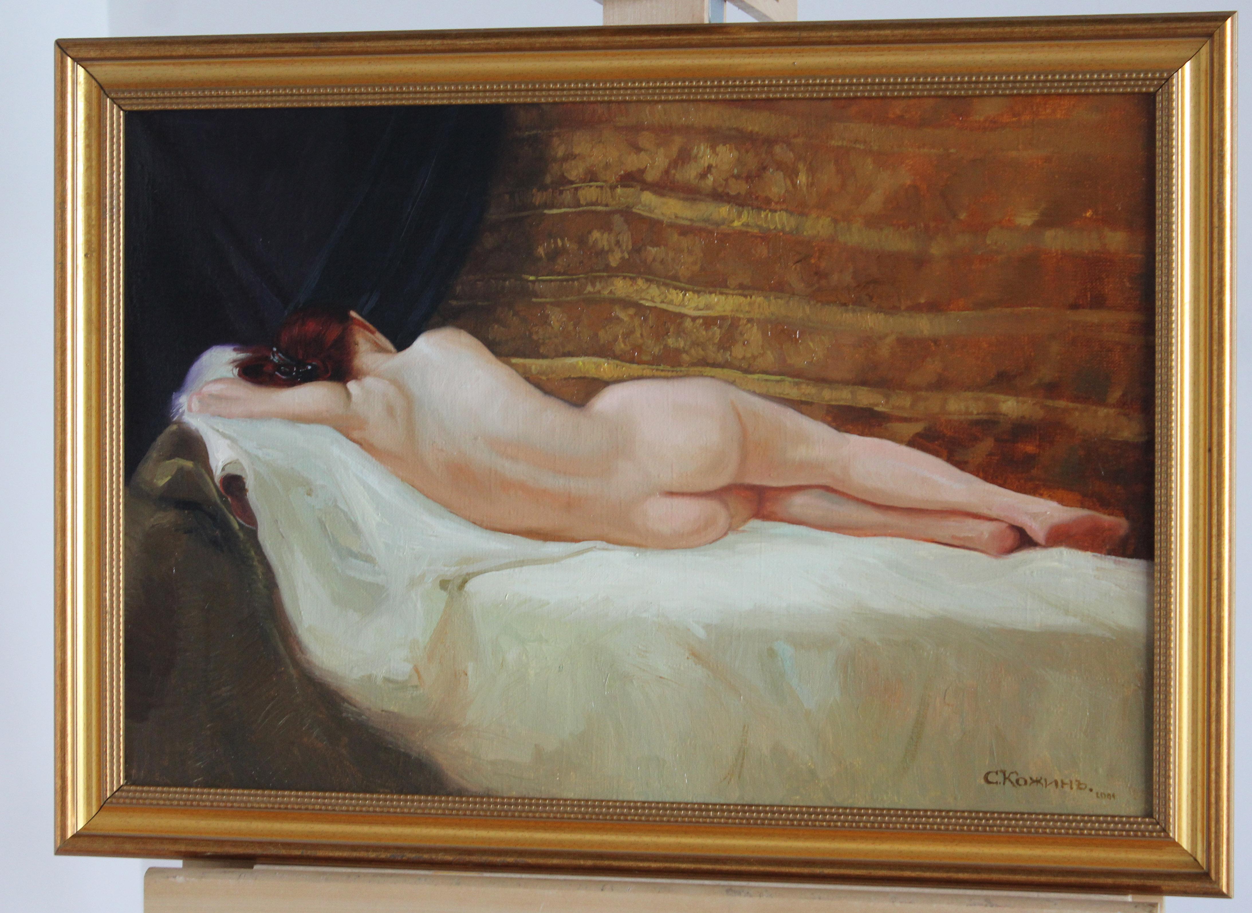 Nude, Original Figurative Realist Woman Oil Painting by Simon Kozhin For Sale 3