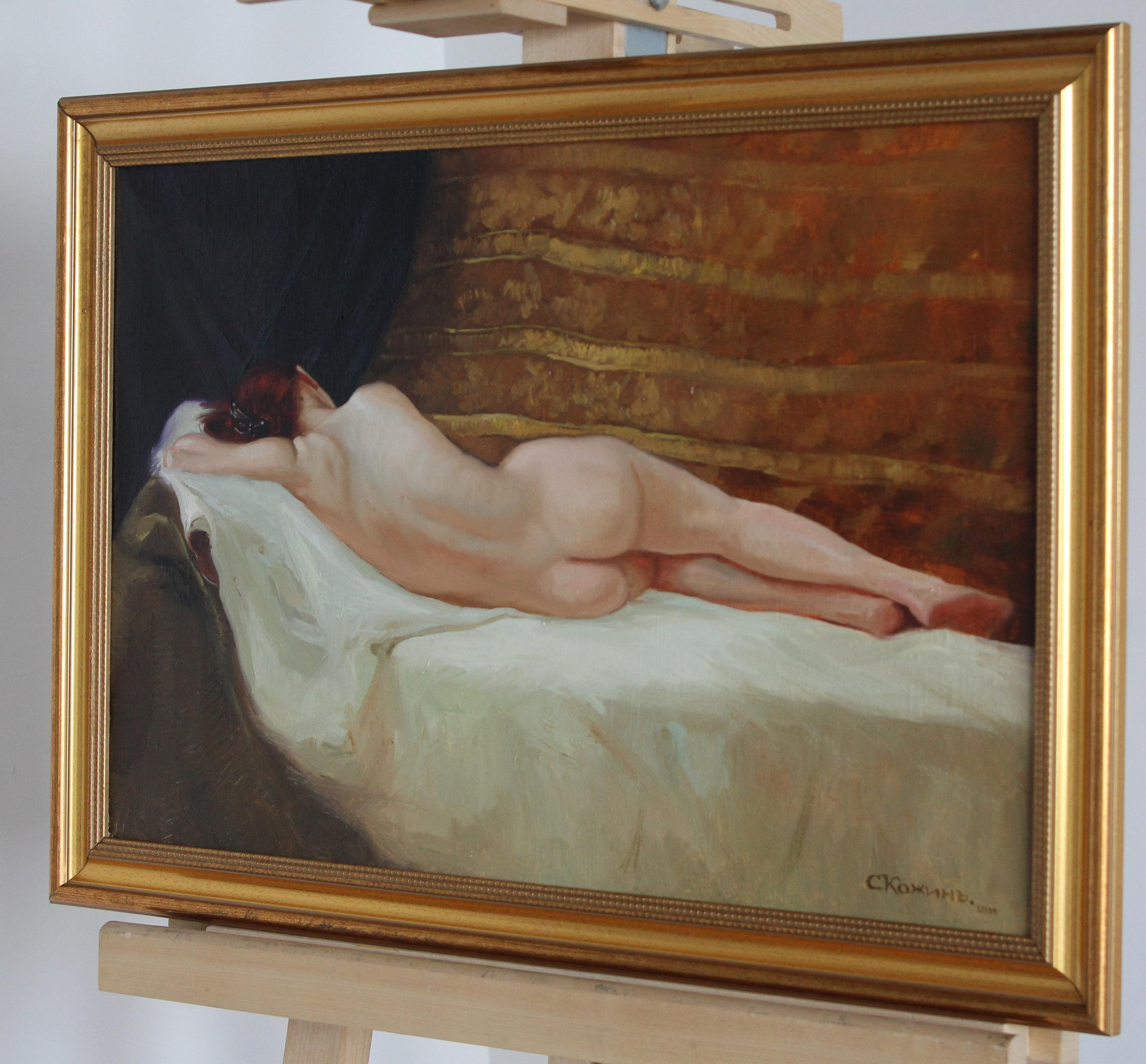 Nude, Original Figurative Realist Woman Oil Painting by Simon Kozhin For Sale 4