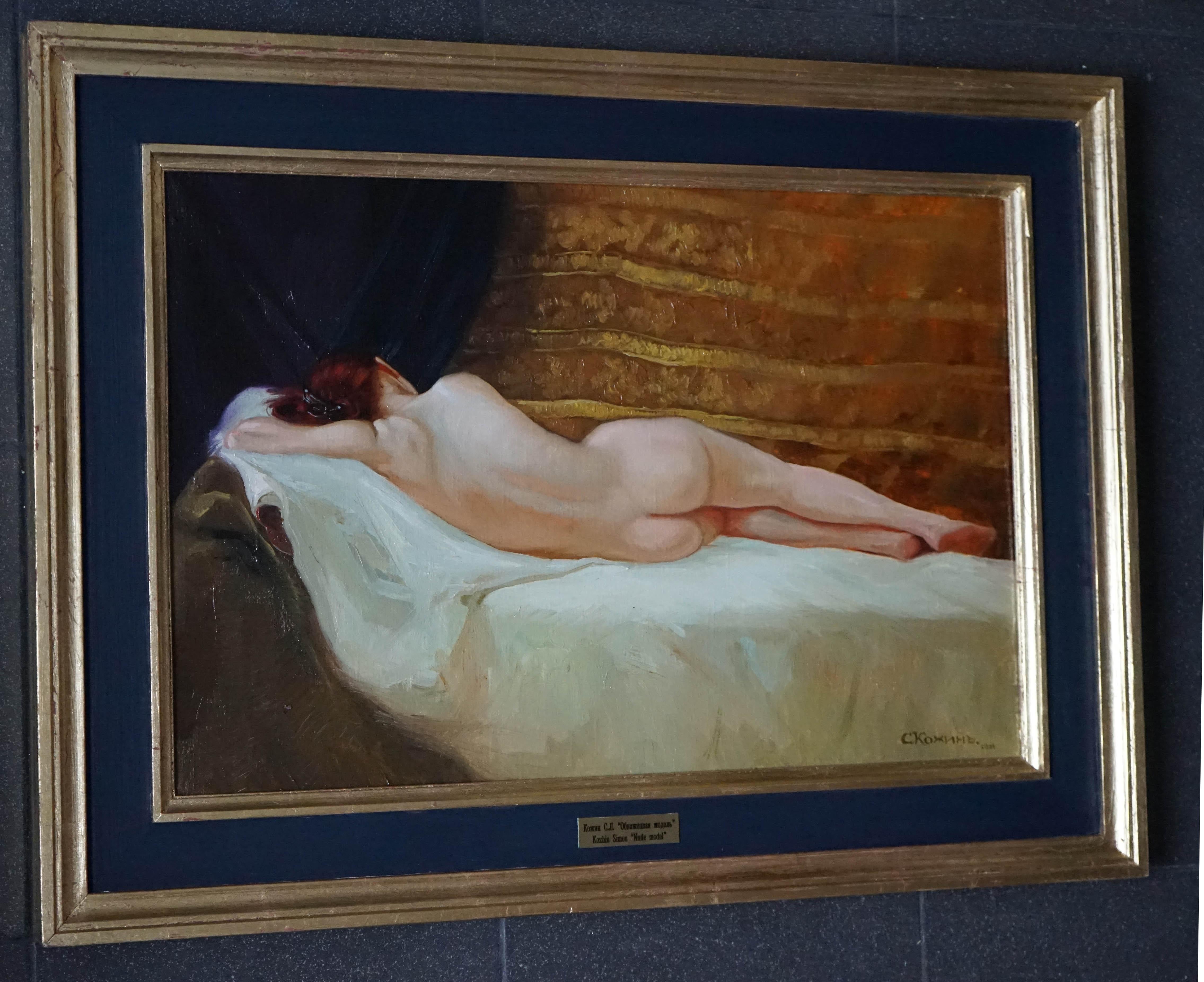 Nude, Original Figurative Realist Woman Oil Painting by Simon Kozhin For Sale 8
