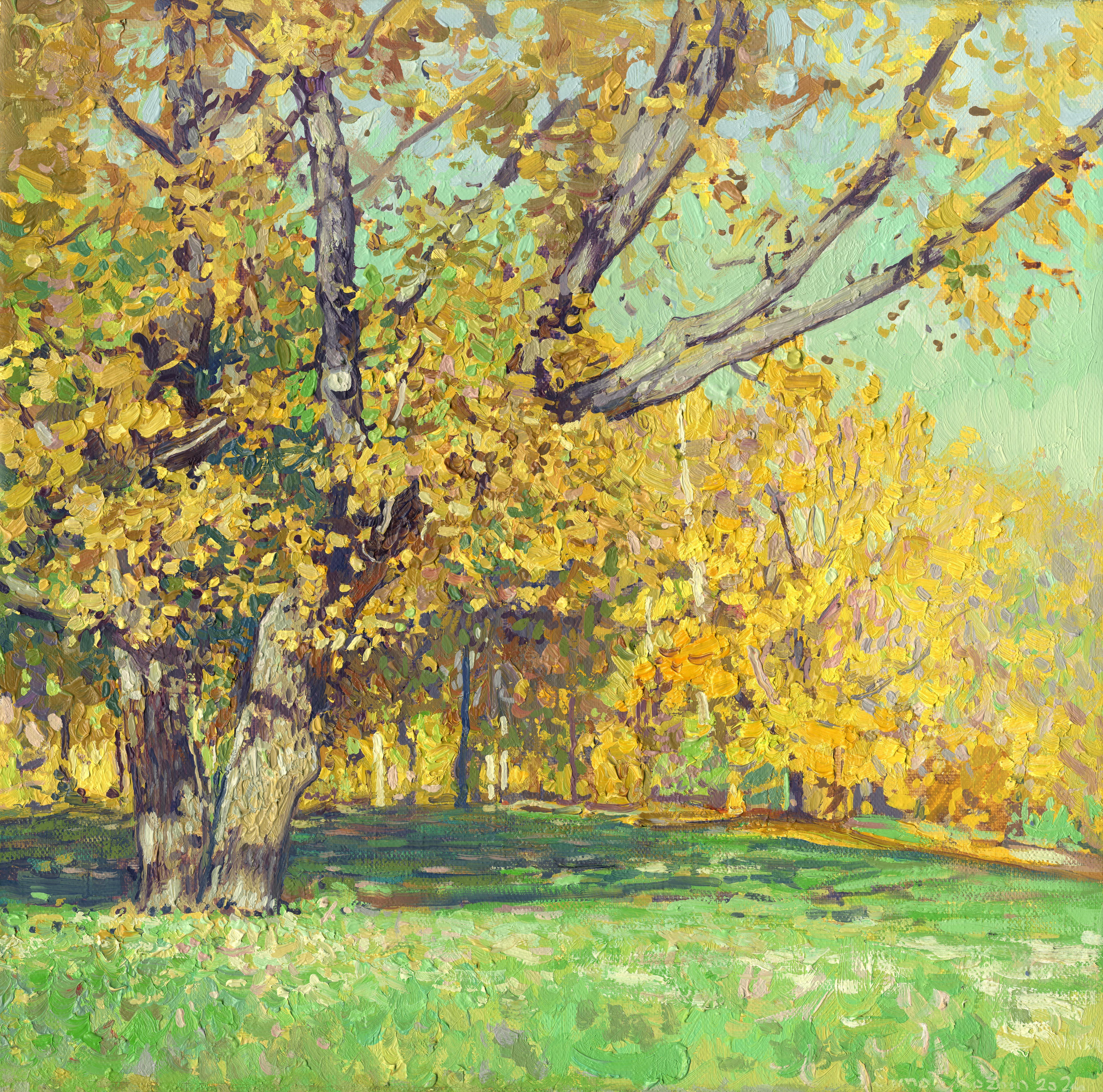Eiche in Zarizyno im Oktober