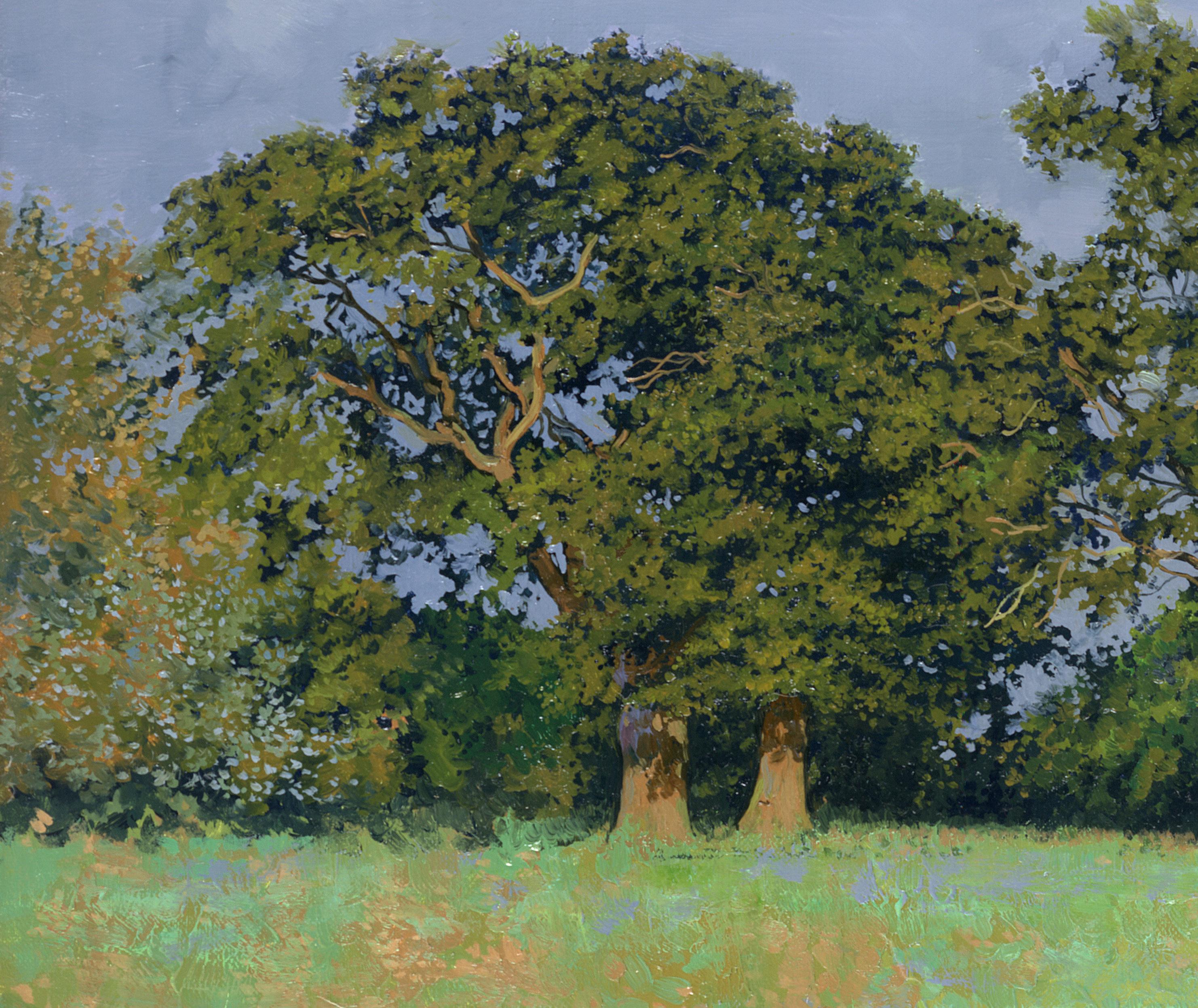 Oaks-Trees in Haddenham - Painting by Simon Kozhin