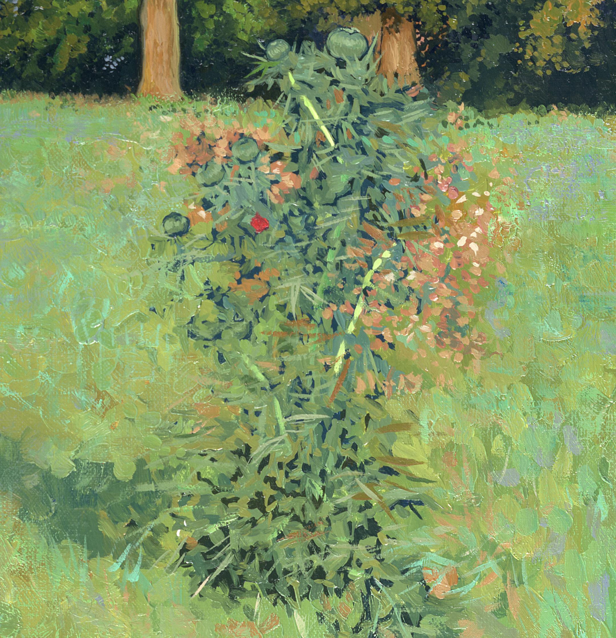 Oaks-Trees in Haddenham - Impressionist Painting by Simon Kozhin