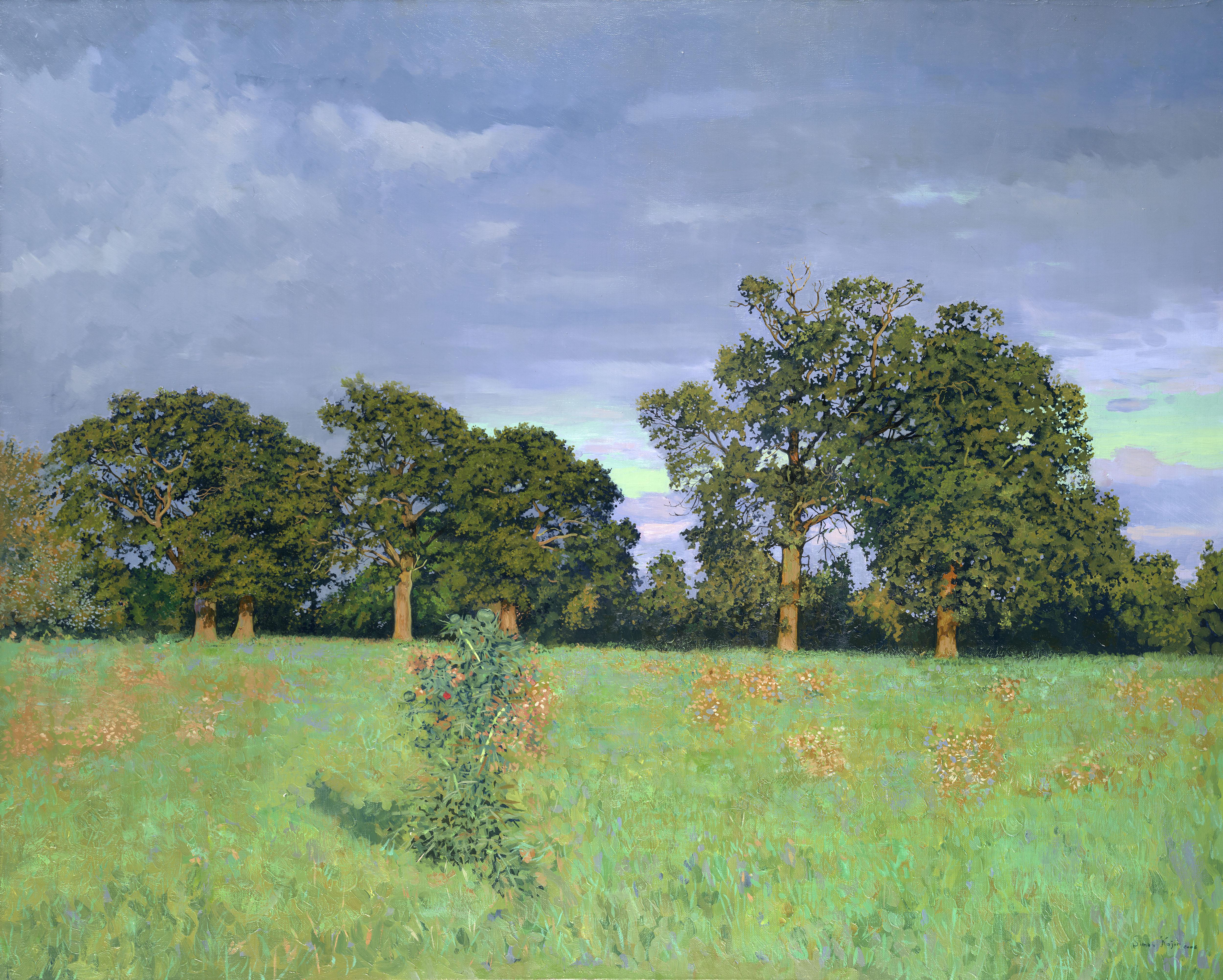 Simon Kozhin Landscape Painting - Oaks-Trees in Haddenham