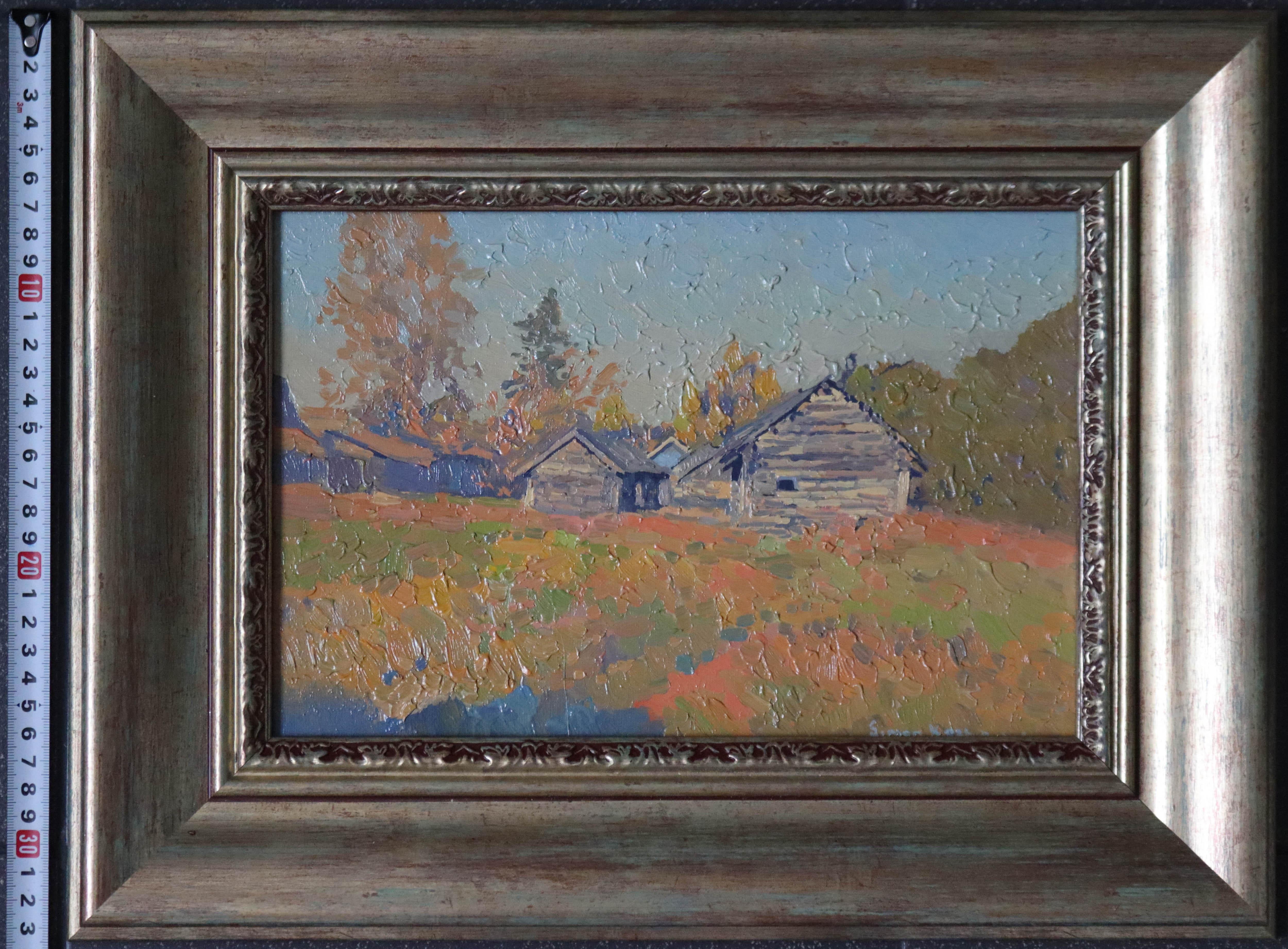 October evening. Semyonovskoe, Original Oil Painting by Simon Kozhin For Sale 5