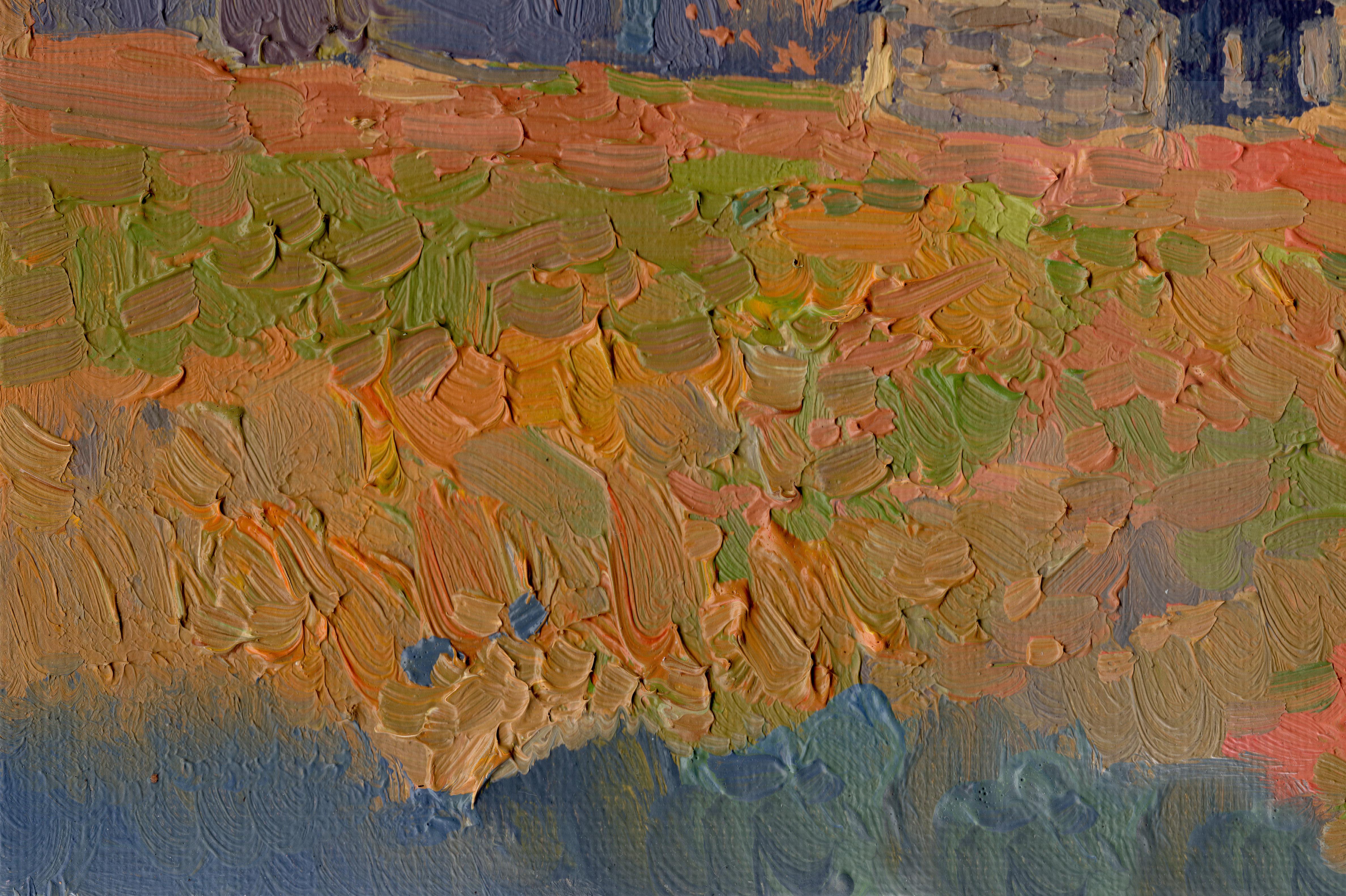 La sera di ottobre. Semyonovskoe, dipinto a olio originale di Simon Kozhin in vendita 18