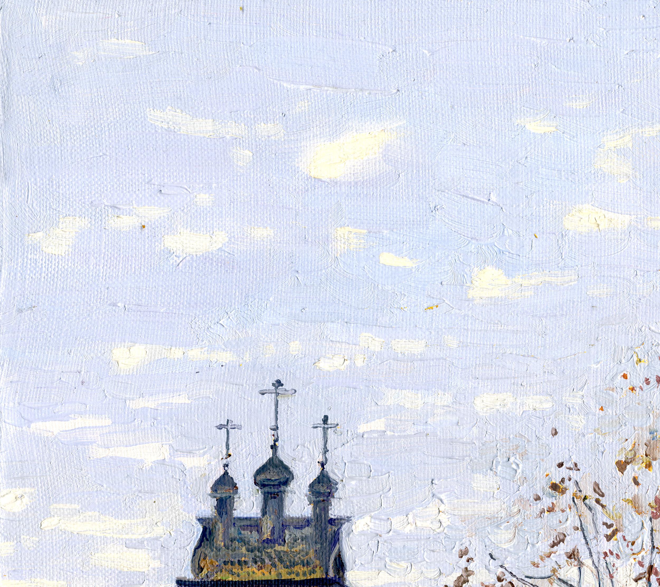 Érables d'octobre près de la Church's - Painting de Simon Kozhin