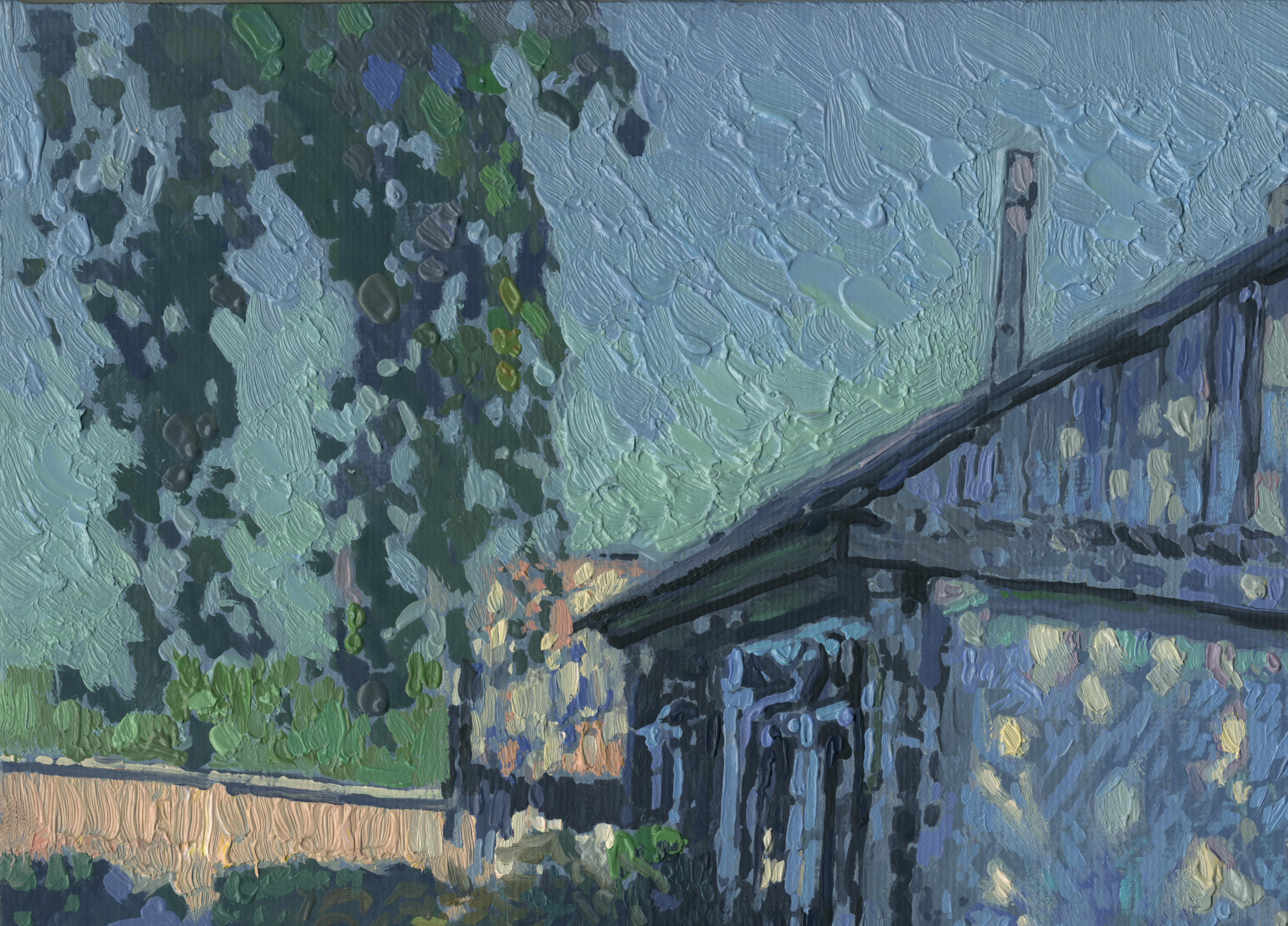 Una vecchia casa. Chamzinka - Painting di Simon Kozhin