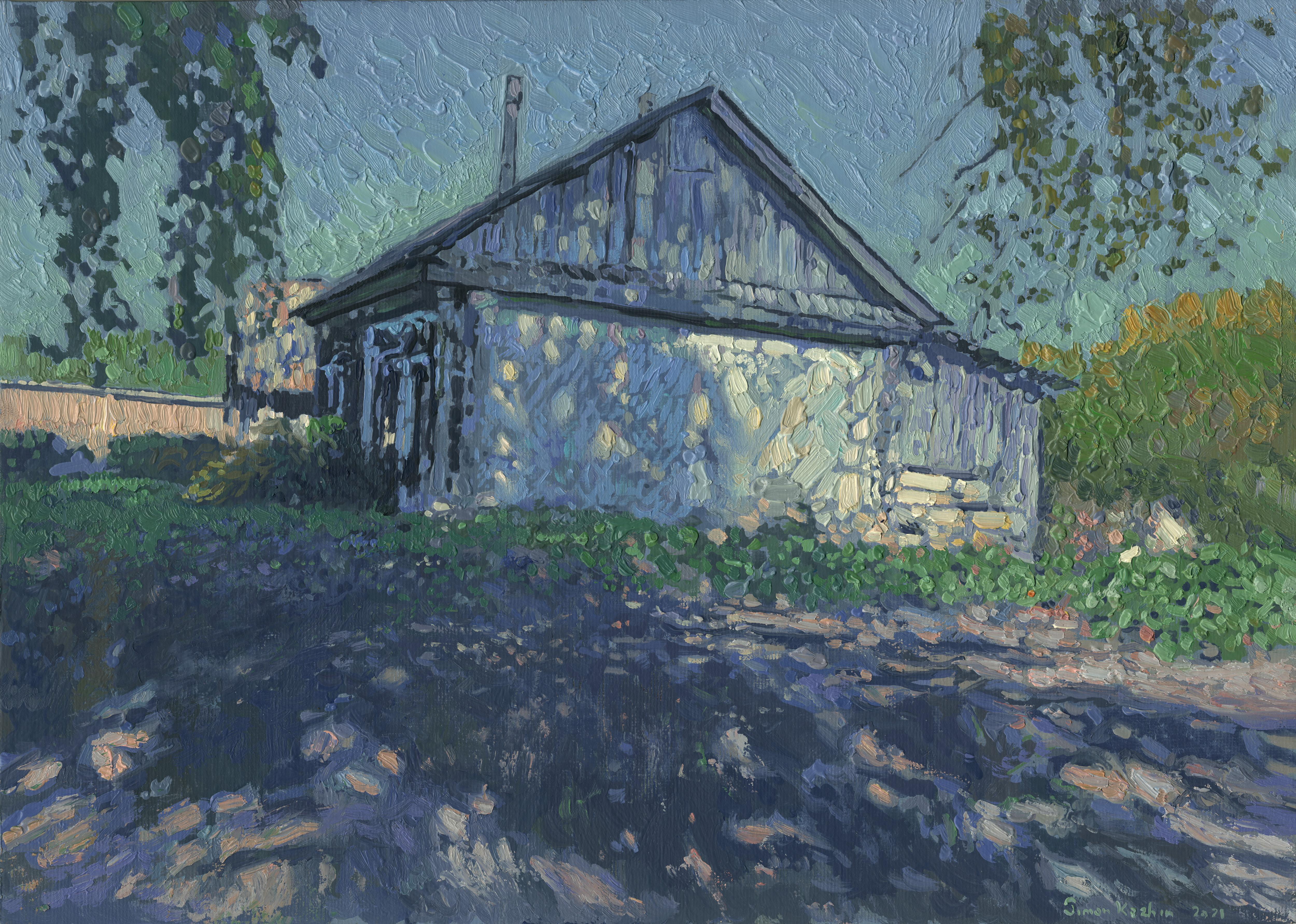 Landscape Painting di Simon Kozhin - Una vecchia casa. Chamzinka