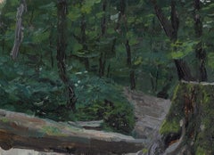 Peinture de paysage vieille souche, huile sur toile, 18x24 cm,New