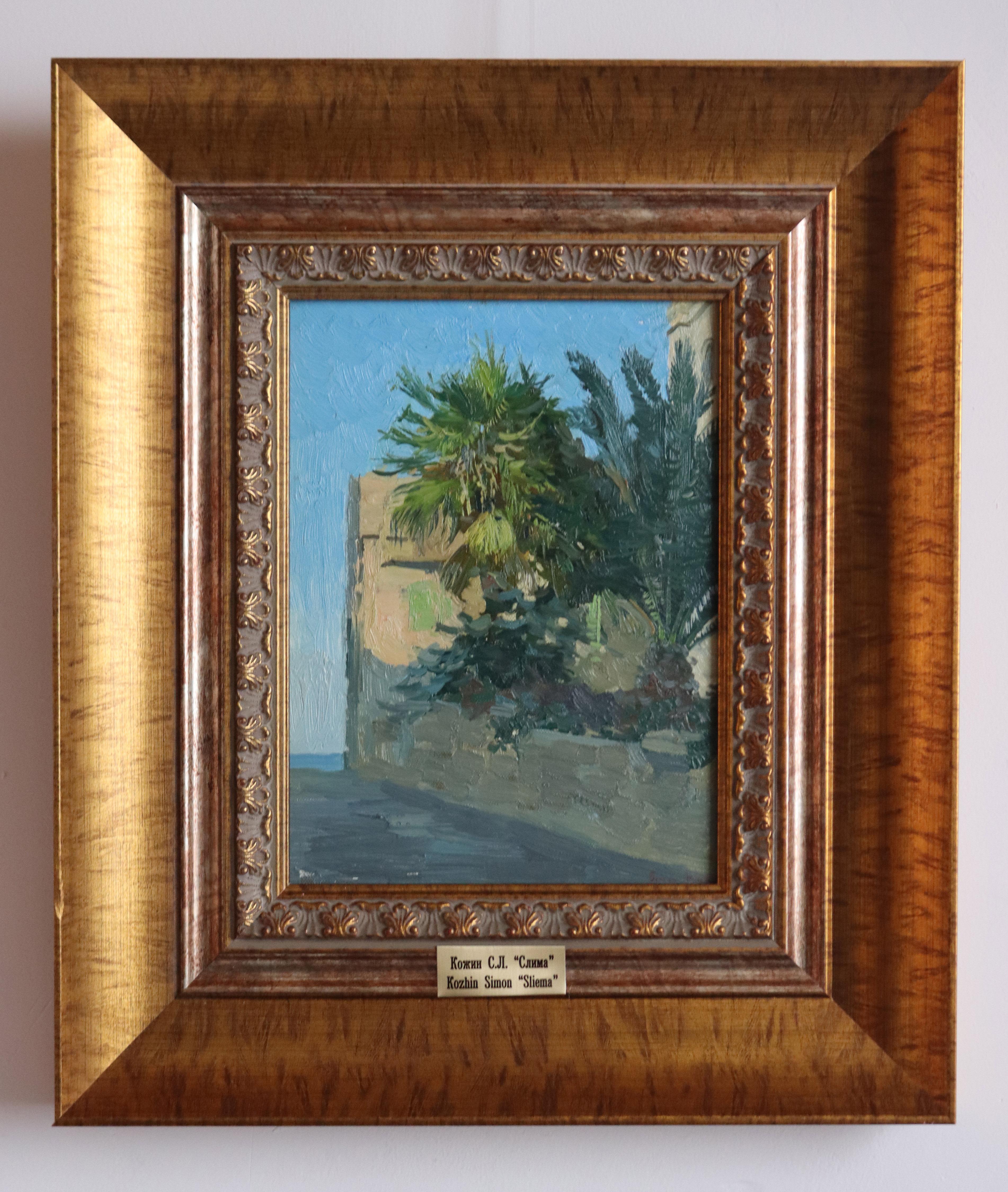Palm trees. Sliema - Impressionist Painting by Simon Kozhin