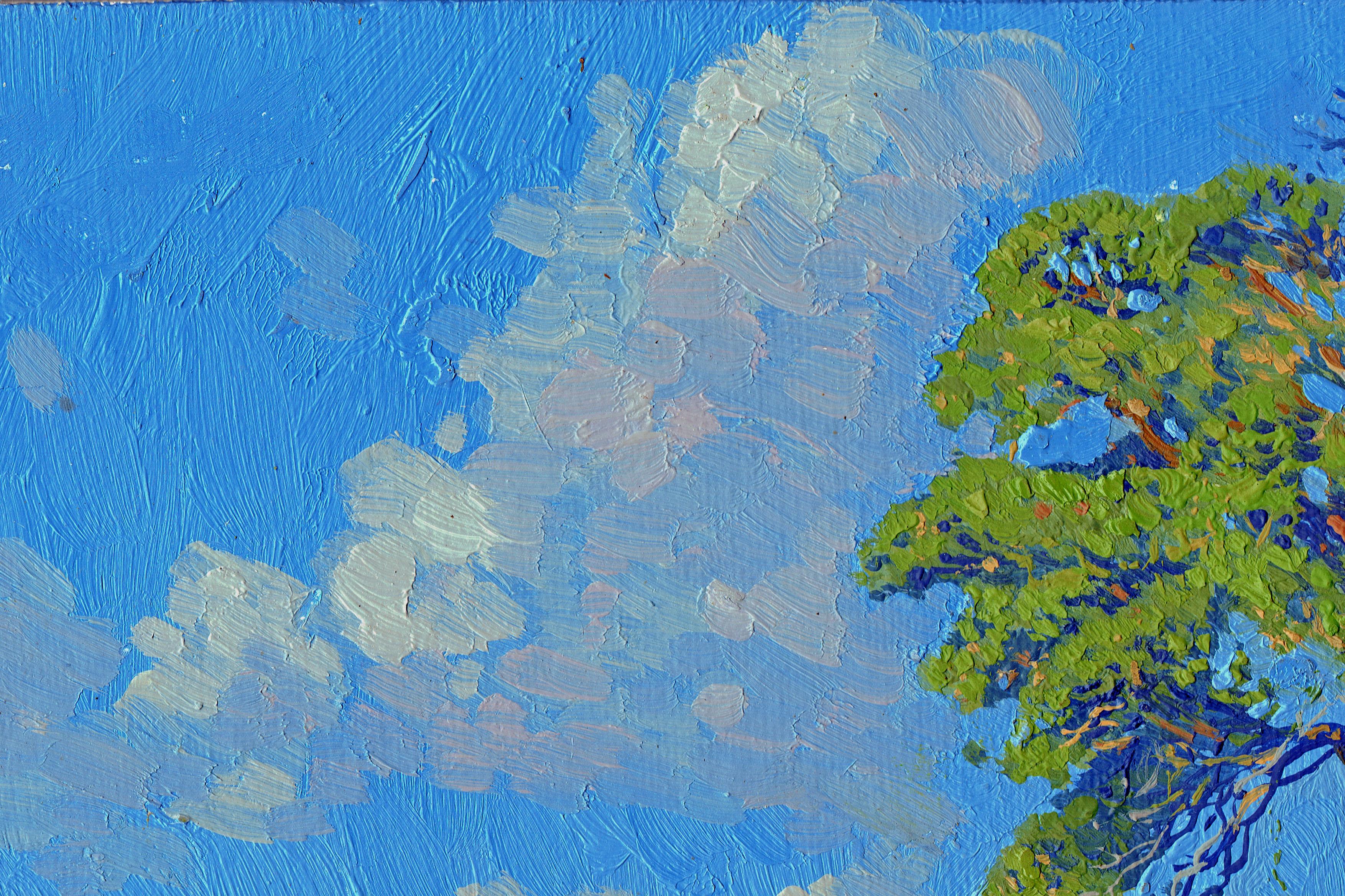 Pino su una collina. Kyn - Painting di Simon Kozhin