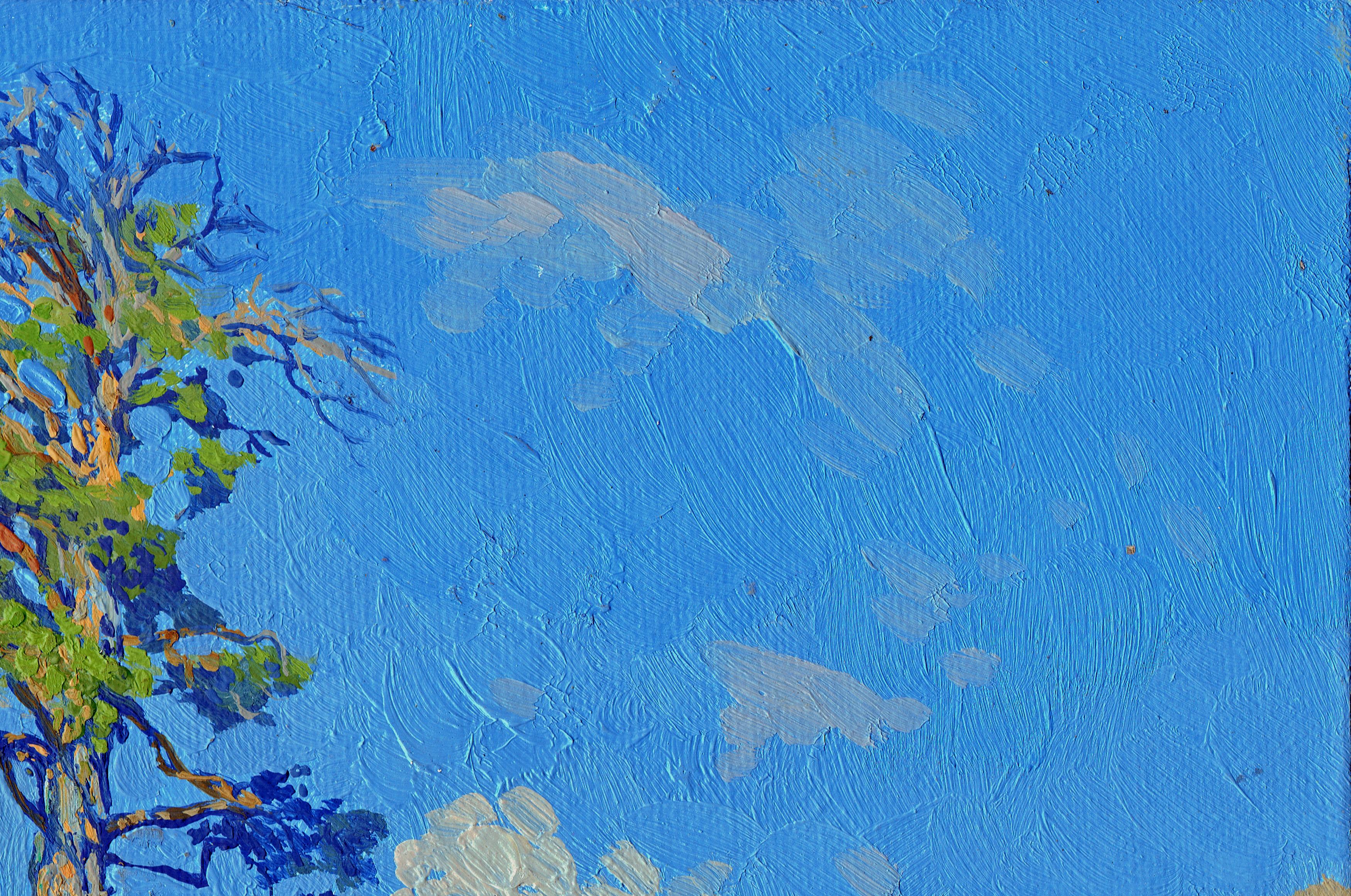 Pino su una collina. Kyn - Painting Impressionismo di Simon Kozhin