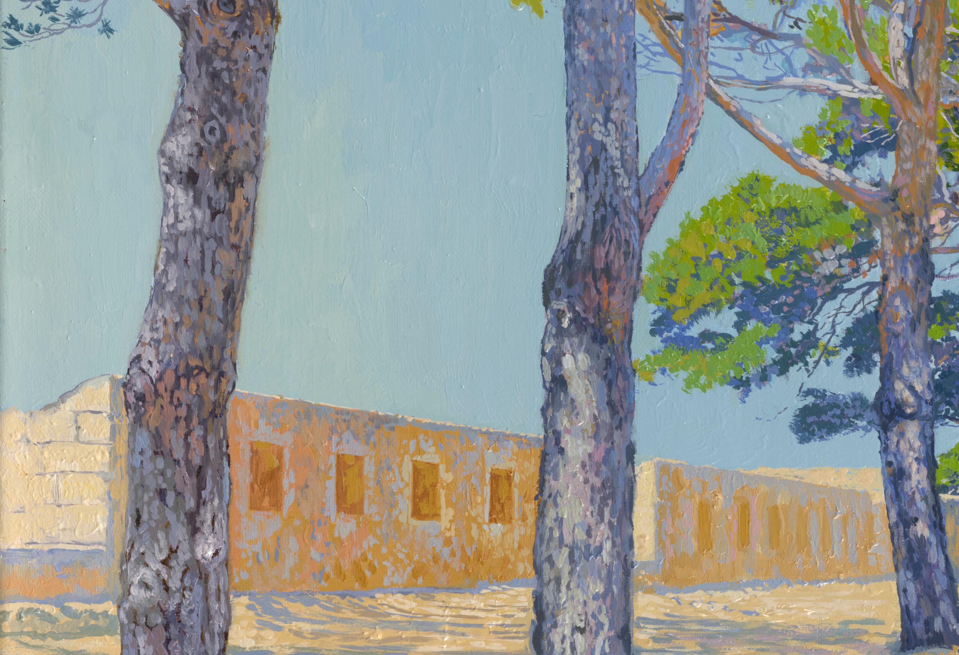 Pini in Fortezza. Creta - Landscape Painting Grigio di Simon Kozhin