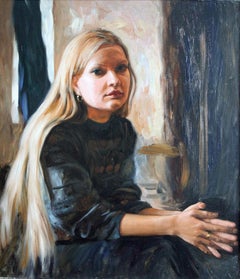 Retrato de Olga Nikolaevna Zlatoverjovnikova Pintura realista 2002 Enmarcado
