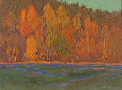 Pjatniza-Grundstück. Goldene Zeit, Impressionistisches Gemälde, 2021 Öl auf Leinwand auf Karton