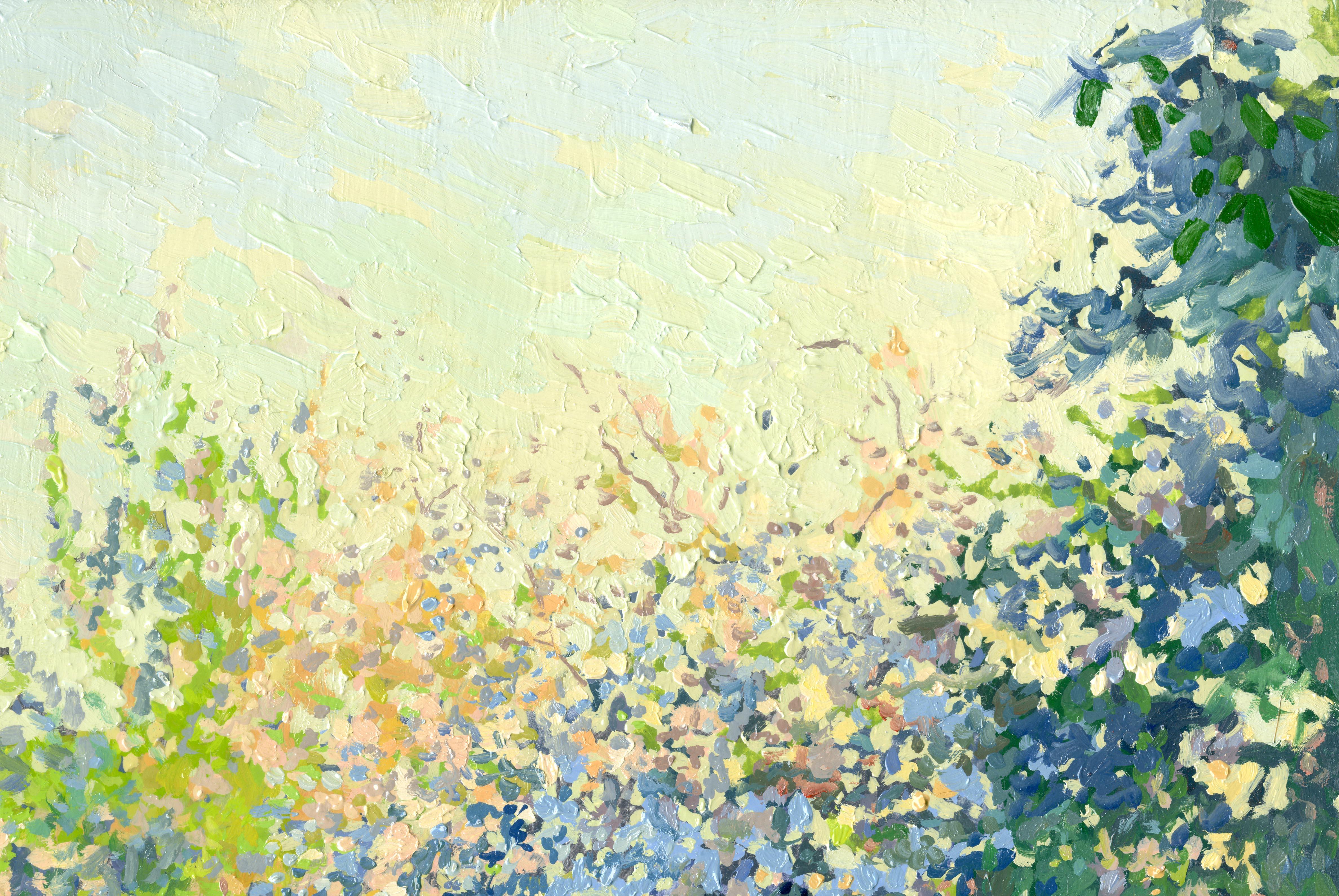 Quiet evening. Apple trees in bloom. Kolomenskoe - Impressionist Painting by Simon Kozhin