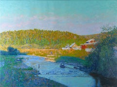 Ruhiger Abend. Der Fluss Kynok.