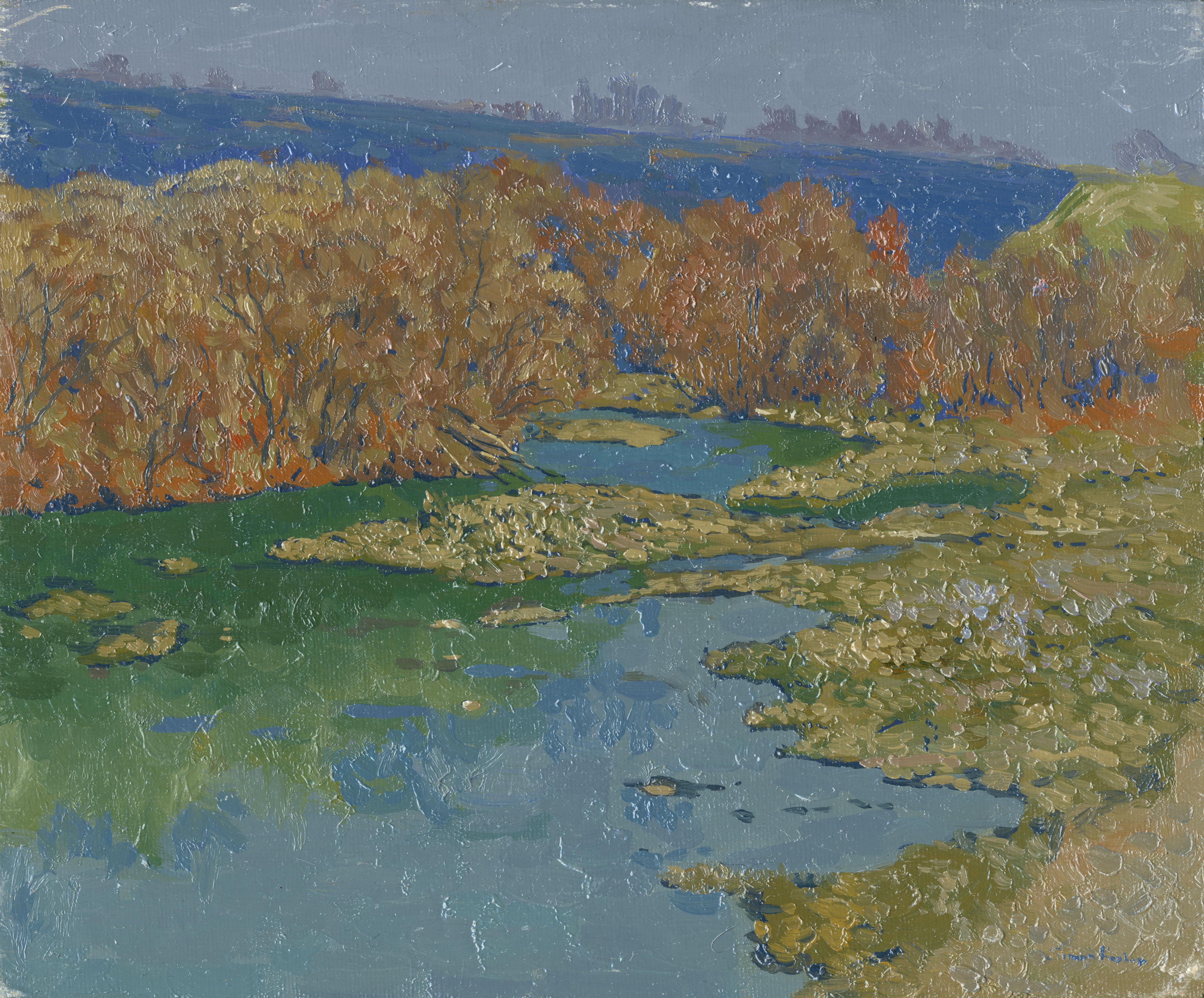 Simon Kozhin Landscape Painting - Rain on the Serena River