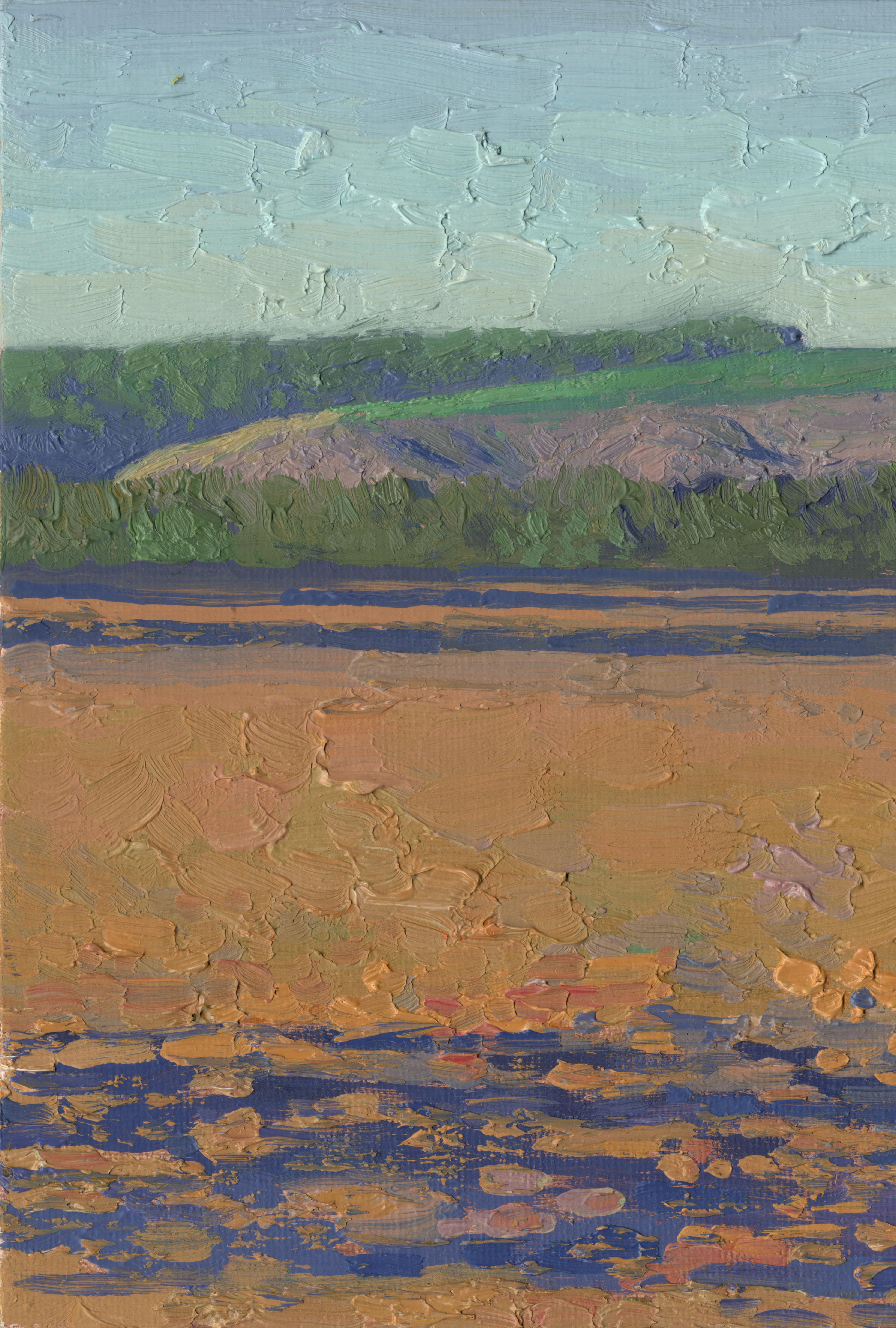 Campo rojo. Mordovia - Painting de Simon Kozhin