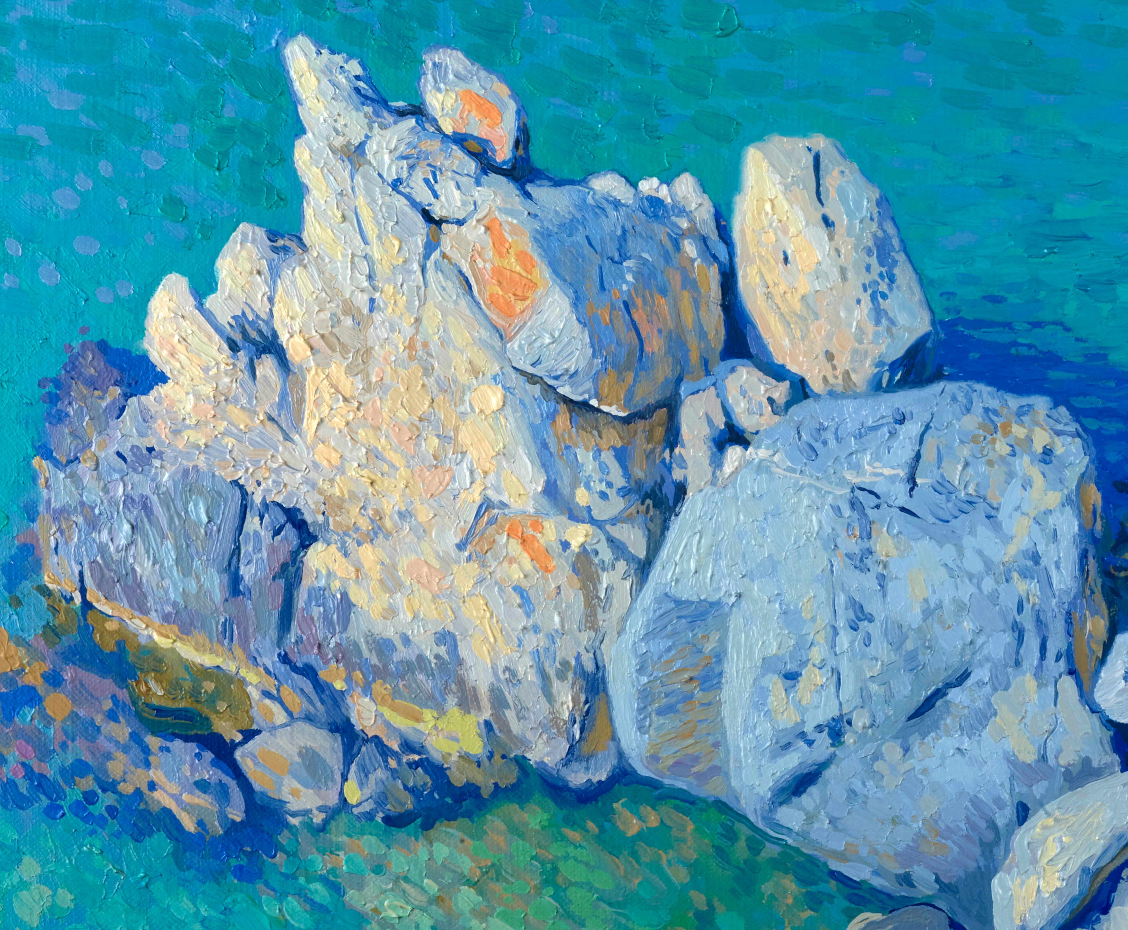 Rocks by the sea - Painting by Simon Kozhin