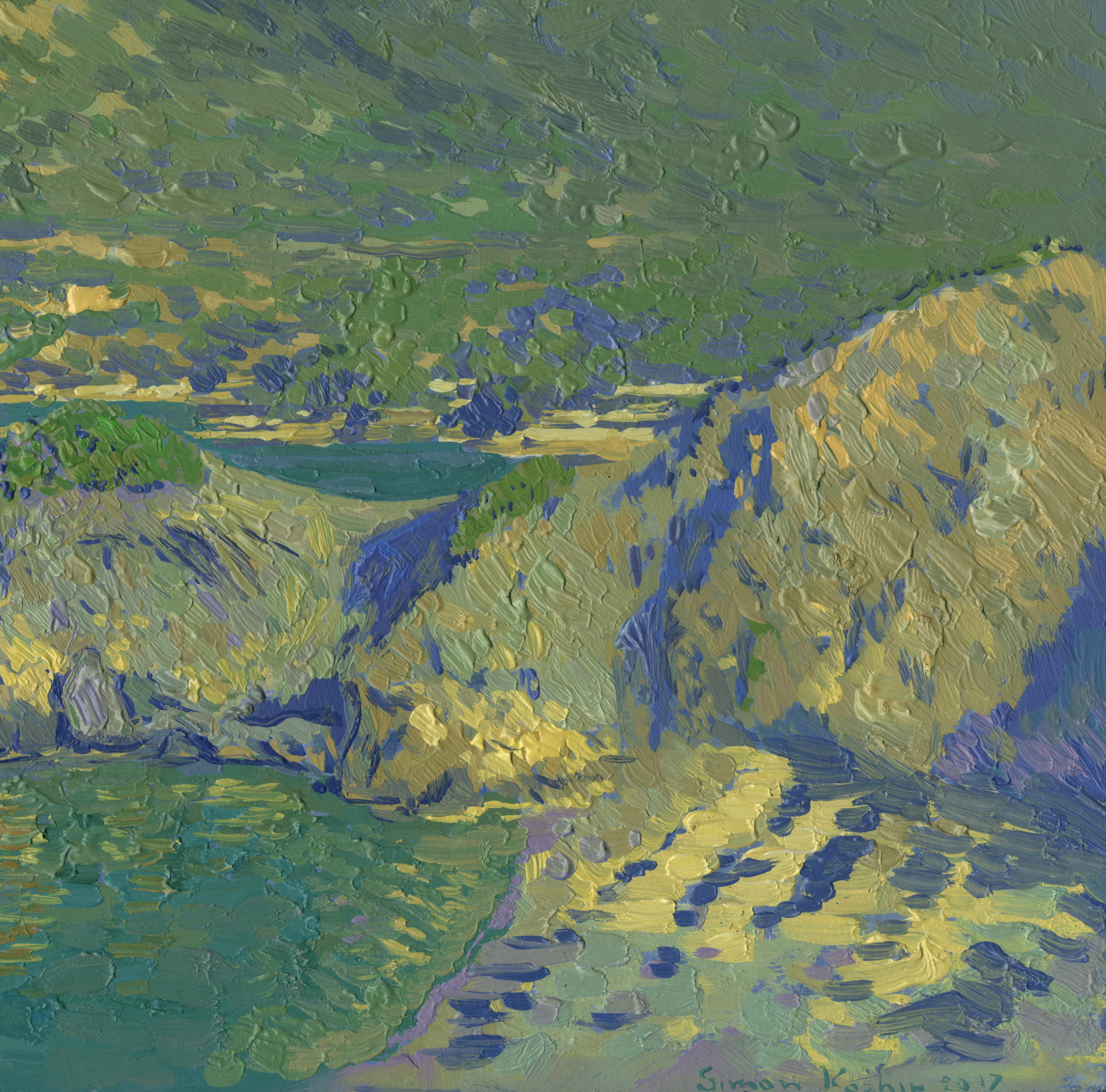 Rocky shores, Pleinair Impressionist Oil Painting by Simon Kozhin For Sale 3