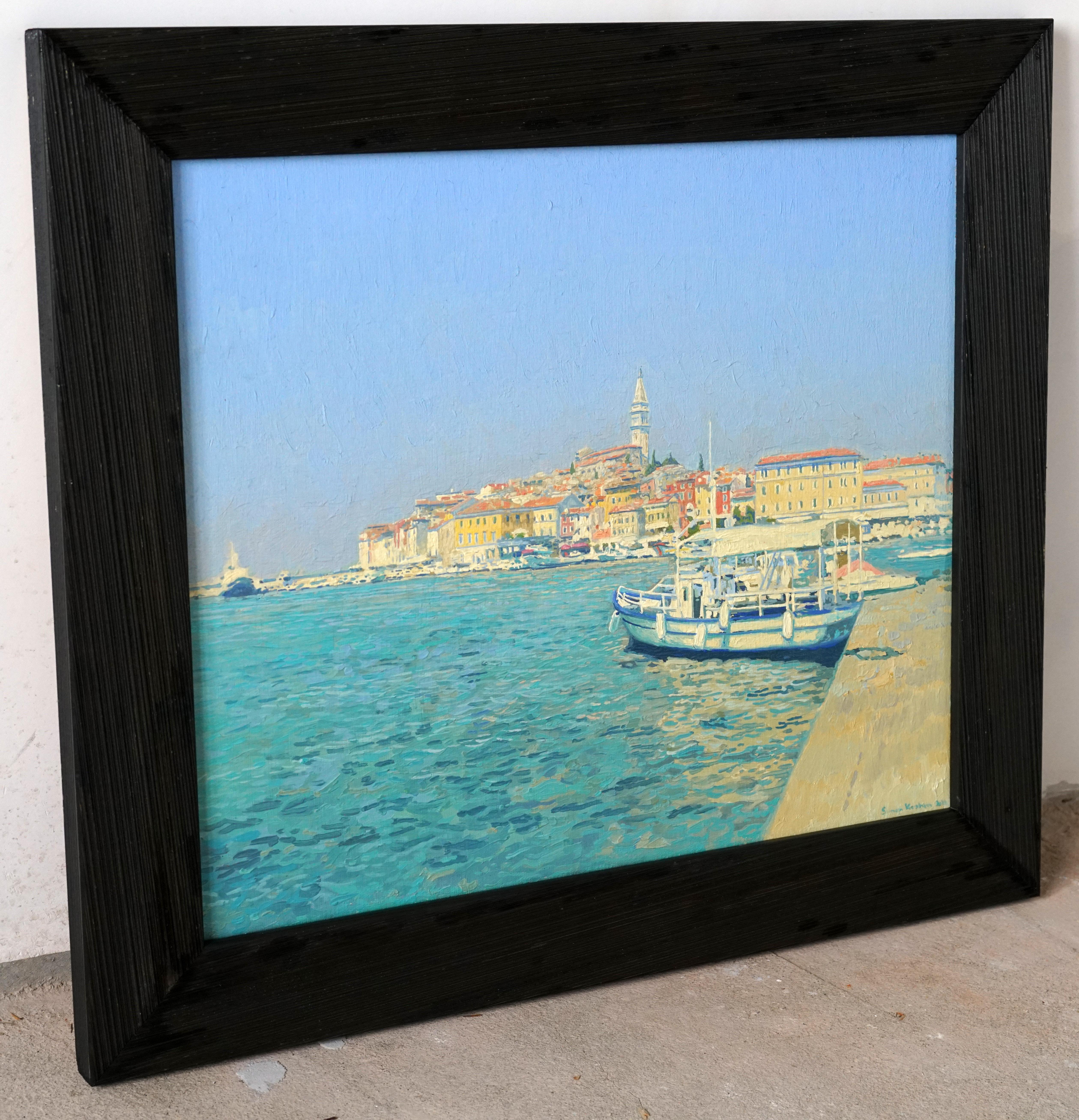 Rovinj. Kroatien. Meereslandschaft, Ölgemälde, groß, gerahmt, Original von Simon Kozhin im Angebot 13