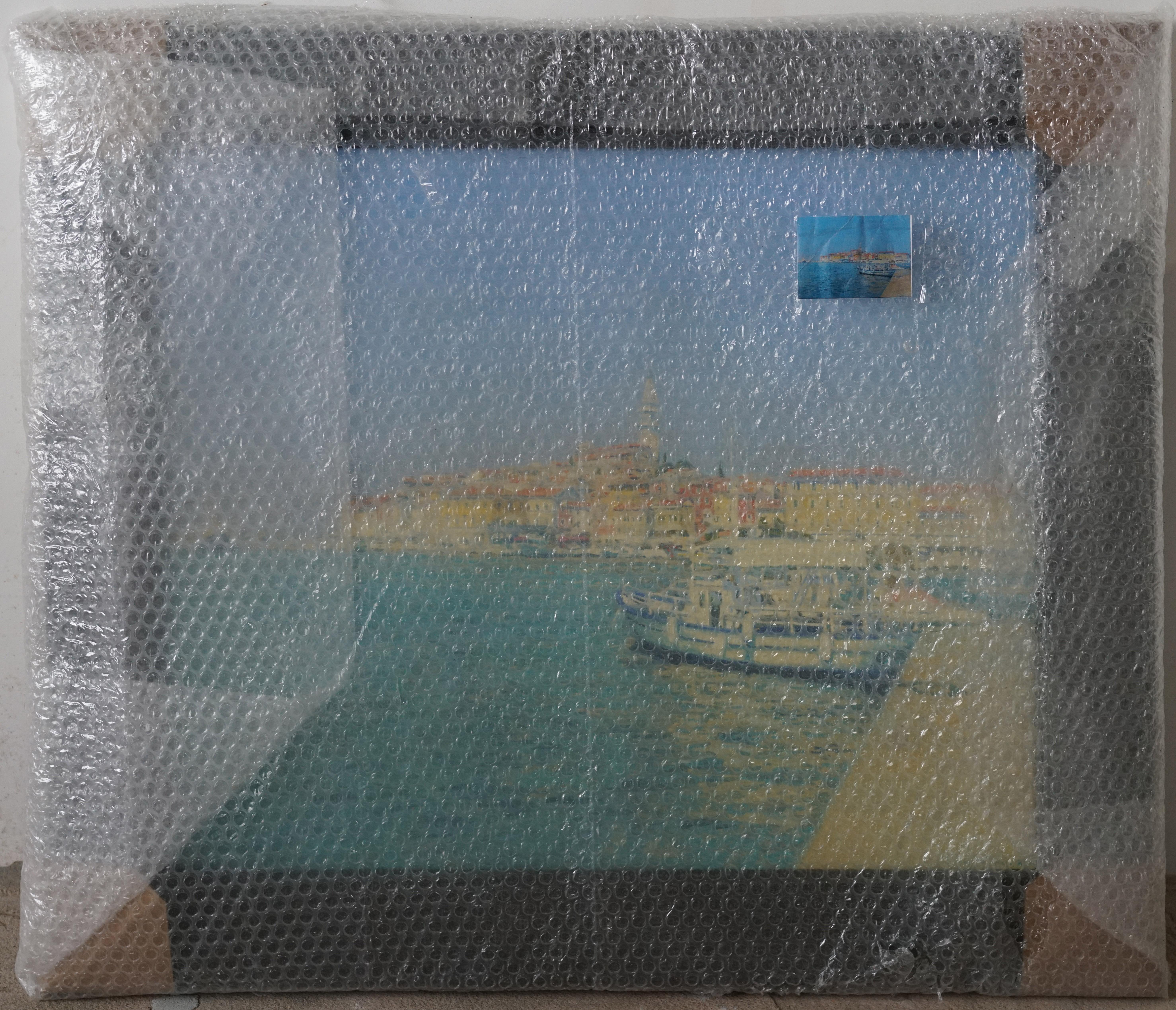 Rovinj. Kroatien. Meereslandschaft, Ölgemälde, groß, gerahmt, Original von Simon Kozhin im Angebot 18