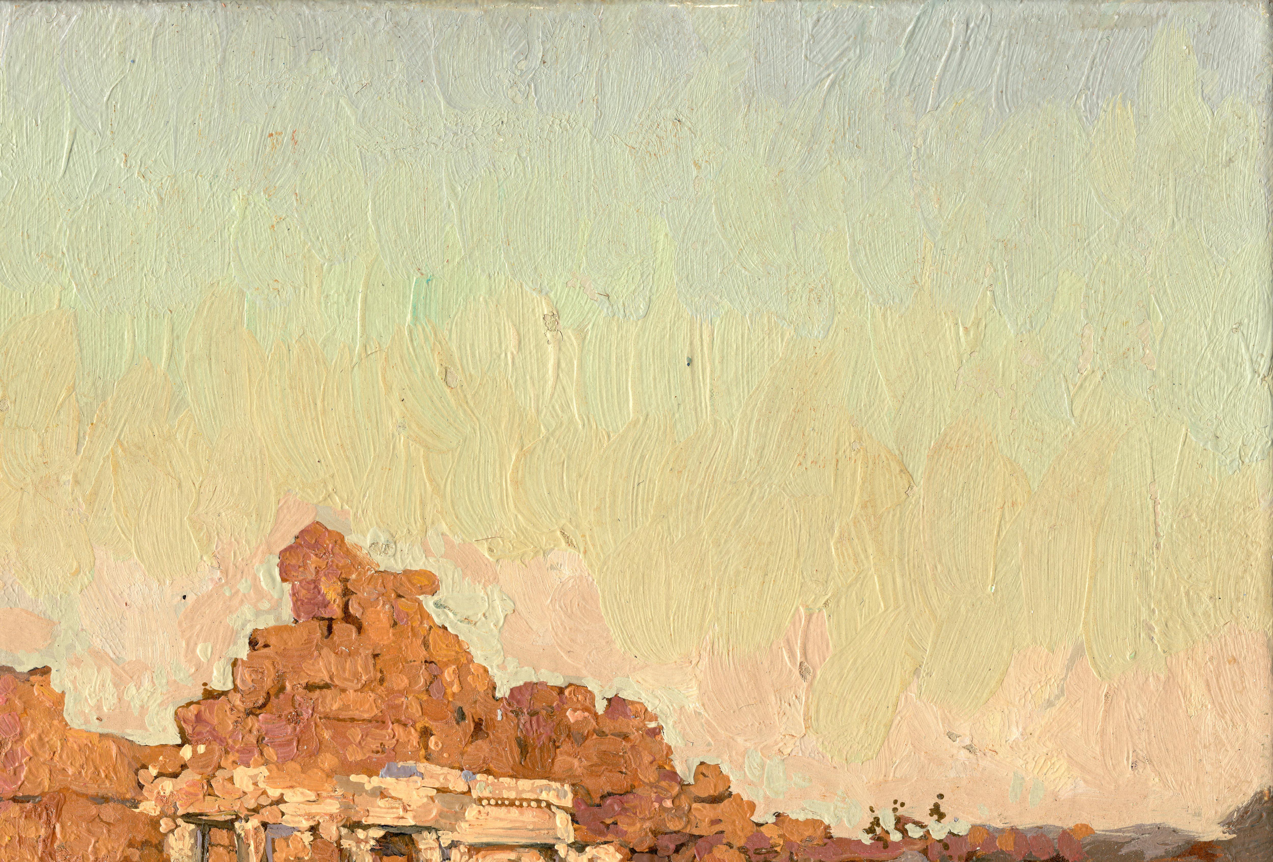 Ruin. Side at sunset - Impressionist Painting by Simon Kozhin