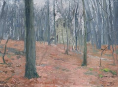 Ruins in Tsaritsyno Painting, Oil on Canvas, Late Autumn Landscape