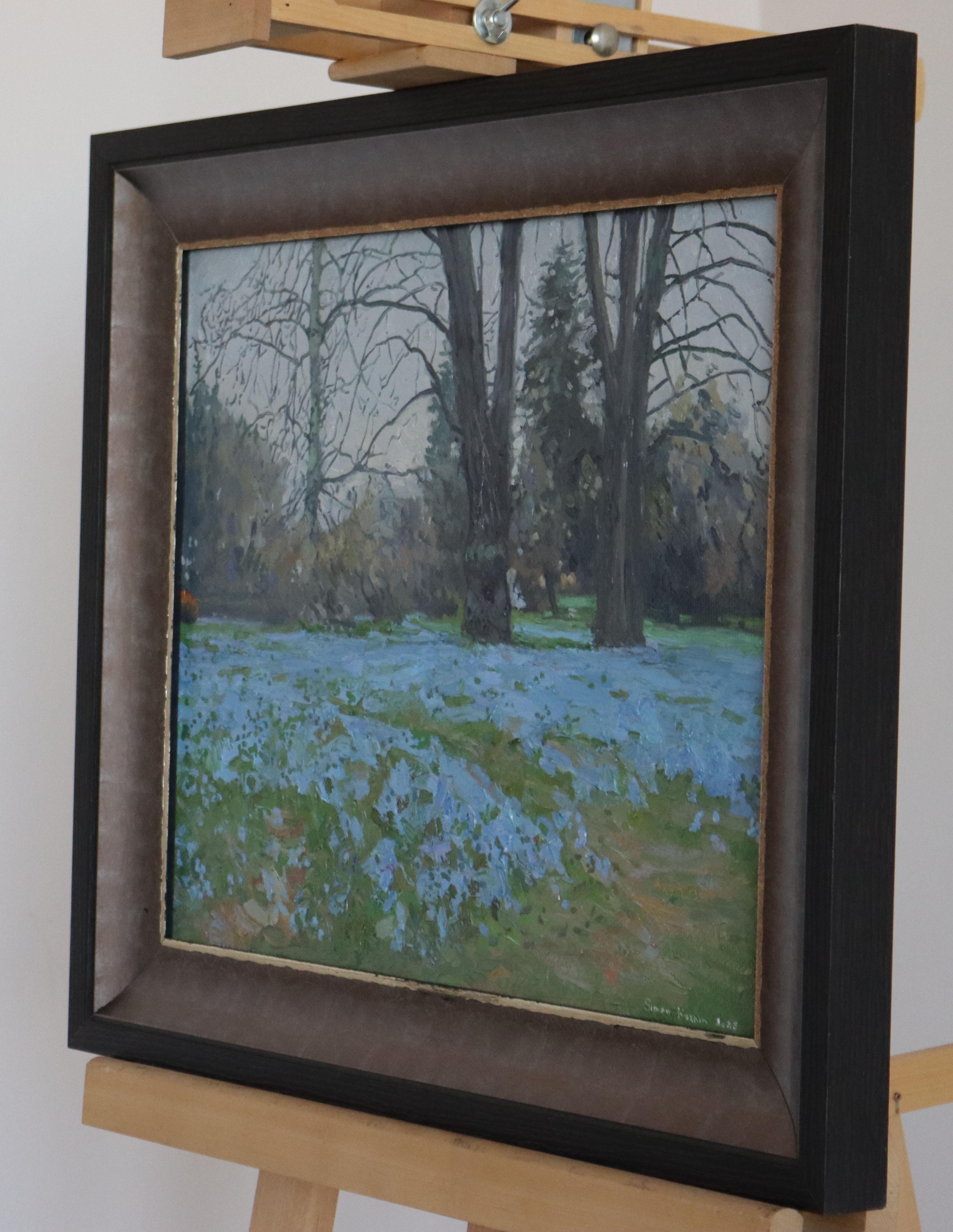In this oil painting, I sought to capture the serene yet ephemeral transition from winter to spring. The brushwork, influenced by impressionism with a touch of realism, dances across the canvas, weaving a lush tapestry of awakening earth and