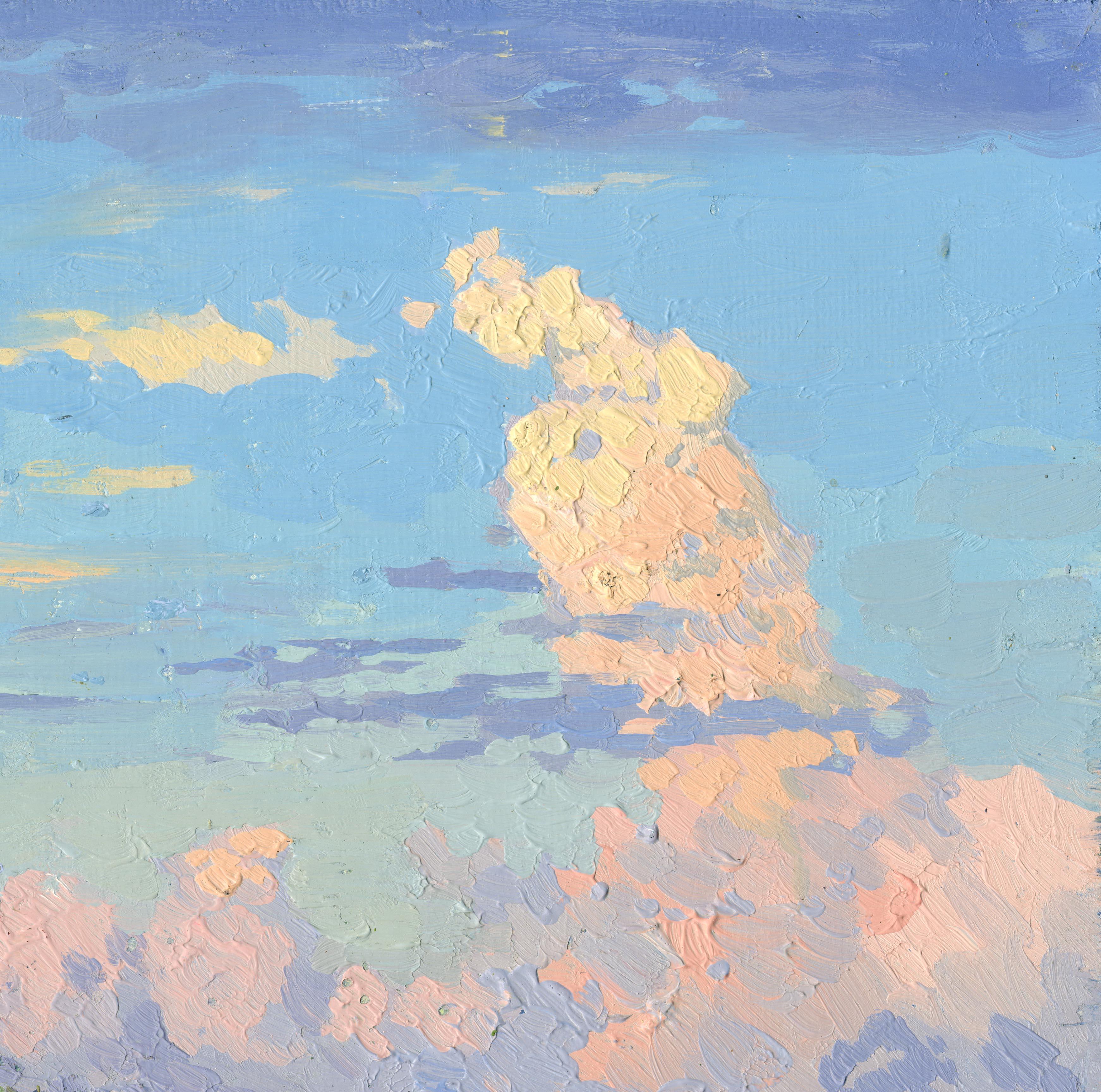 Silent evening. The Luh river - Painting by Simon Kozhin